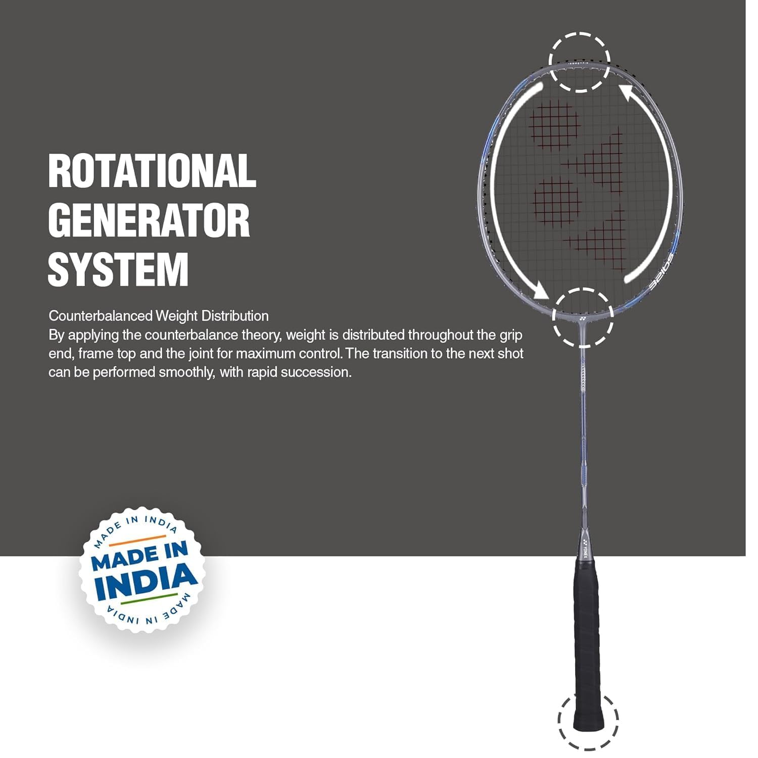 Yonex Badminton Racquet Astrox Attack 9 Gun Metal Grey G4 4U(80GMS-32LBS)(Made in India) image 3