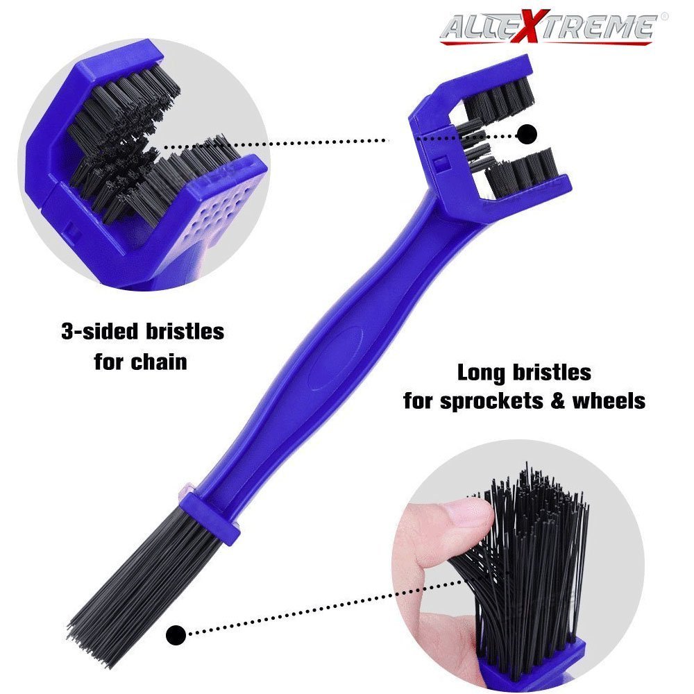 AllExtreme ‎CYL-06-T Multi-Purpose Bike Chain Cleaner Brush with Soft & Long Bristles Ideal for Quick Cleaning of Cycles, Motorcycles (Blue) image 2
