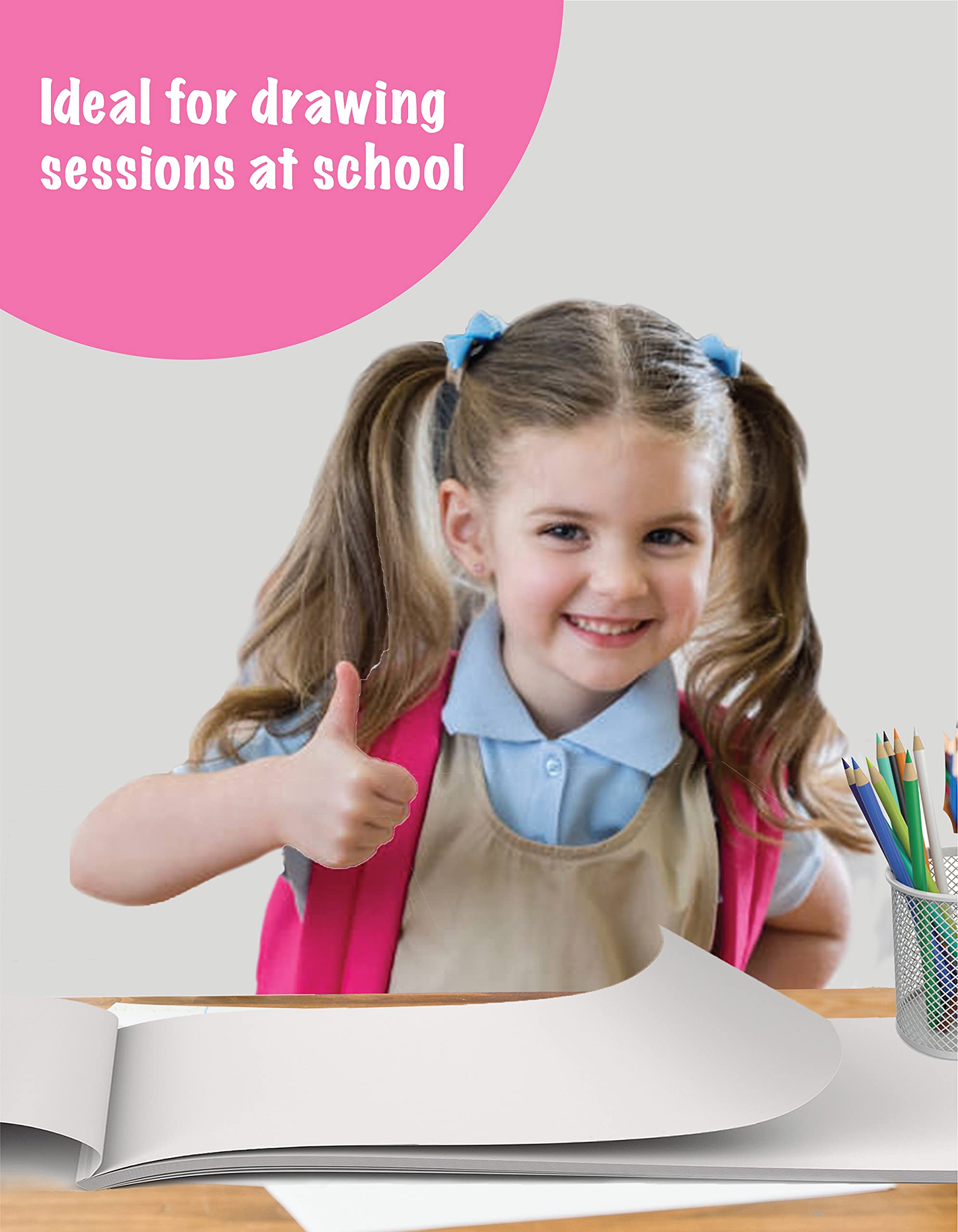 A3 Drawing Book for Artists, Kids | A3 Sketch Book| 34 White Blank Plain Pages | Soft Bound | 42 x 29.7 cm| Sketching, Colouring, Painting | Pack of 6 image 5