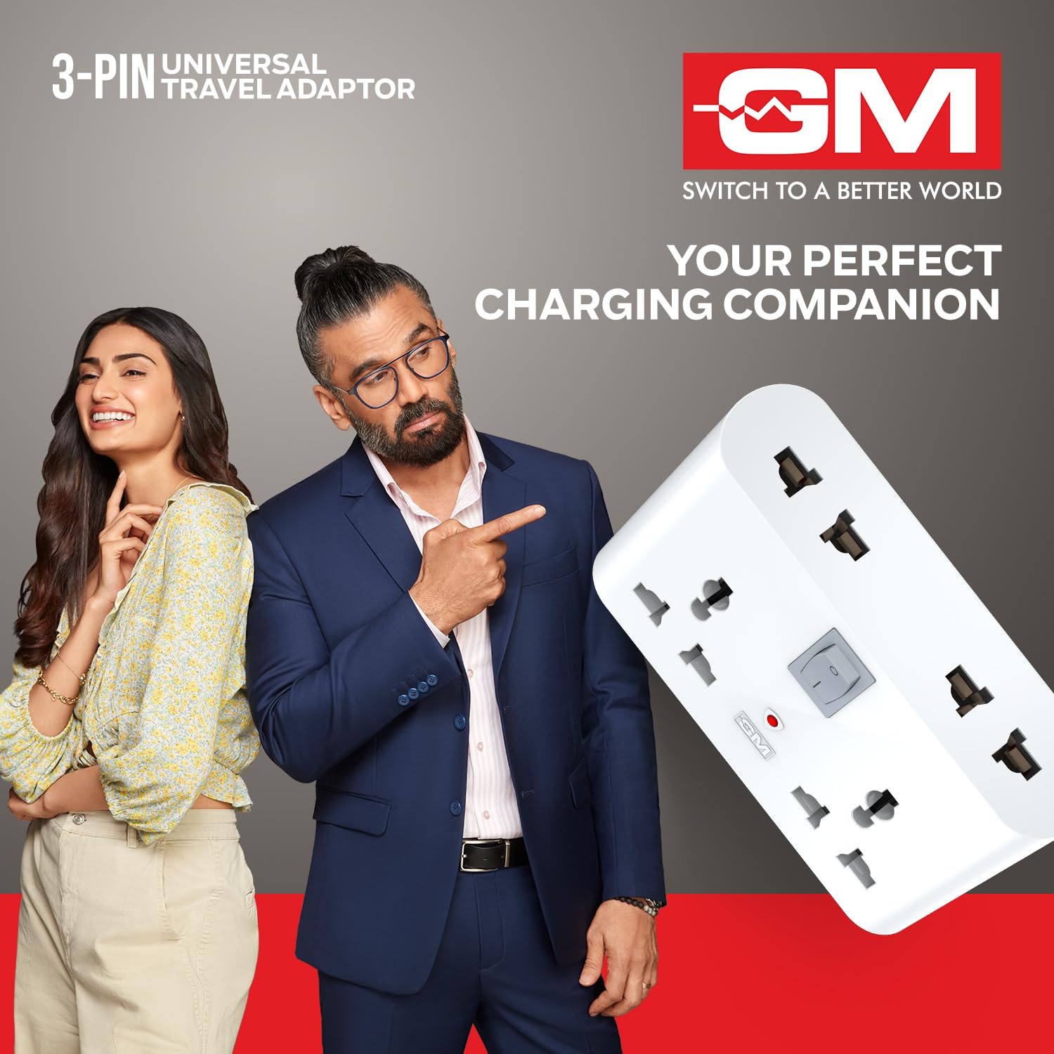 GM 3 Pin 6 AMP Universal Multiplug Travel Adapter with 4 Charging Point | Useful for Home Applications, Mobiles, Computers, Laptops | Adapter with Inbuilt Surge Protector & Power Indicator | GM 3019 image 3