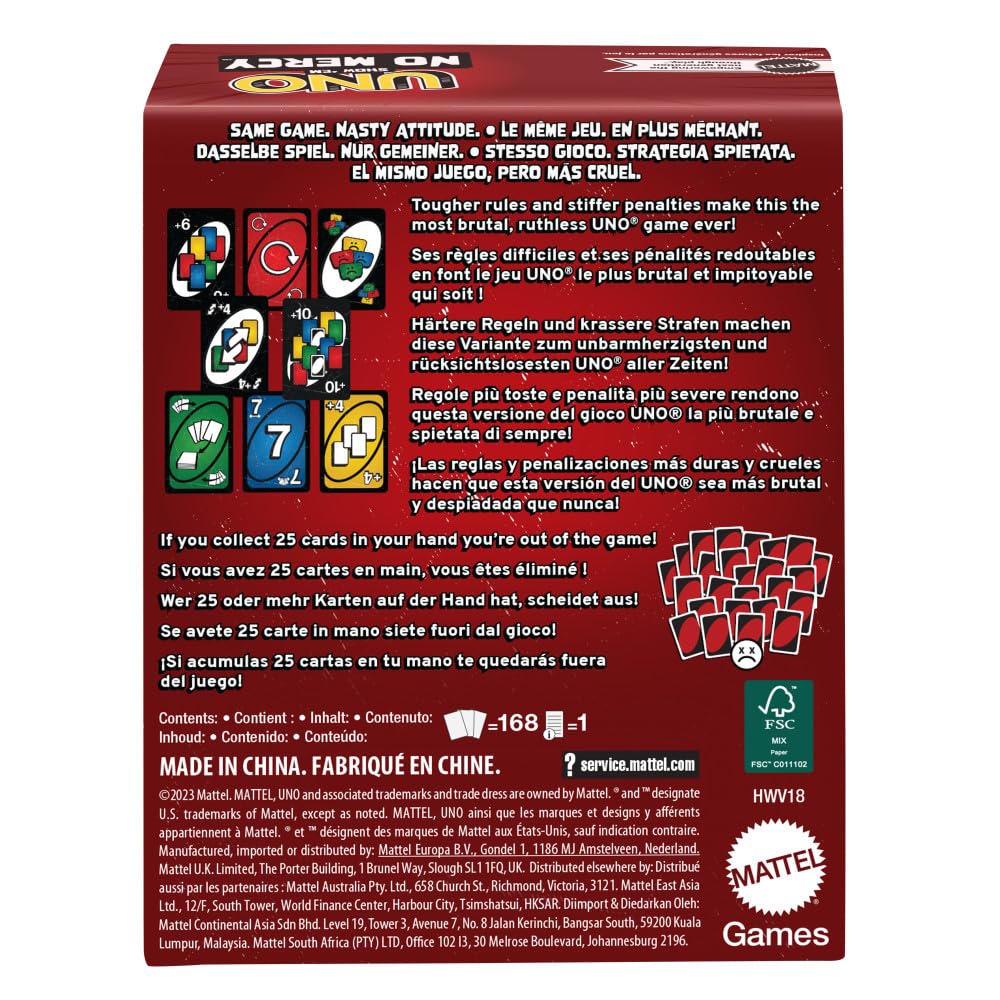 Mattel Games ​UNO Show ‘em No Mercy Card Game for Kids, Adults & Family Parties and Travel with Extra Cards, Special Rules and Tougher Penalties. image 5