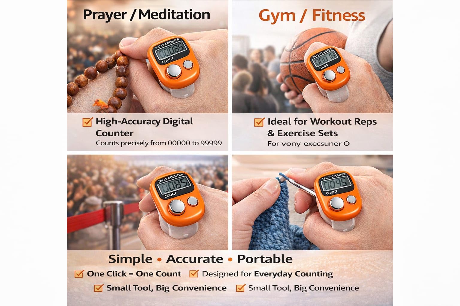 Multiuse Finger Counter – Portable Digital Hand Jaap Counter, Chanting & Mantra Jap Counting Machine, Mini Mala Electronic Tally Counter Ring - Pack of 1 image 3