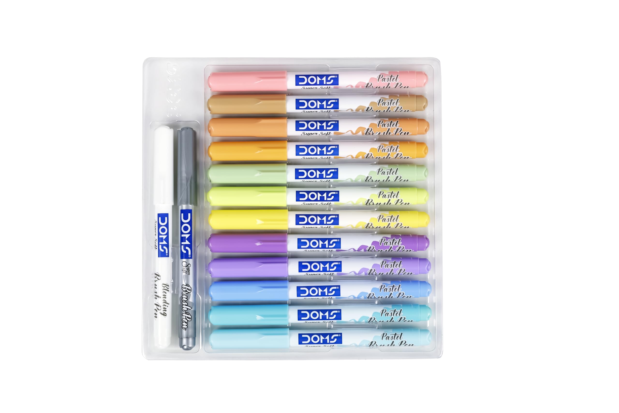 Doms Pastel Brush Pens (14 Shades | 12 + 1 + 1) (Pack of 1) image 5