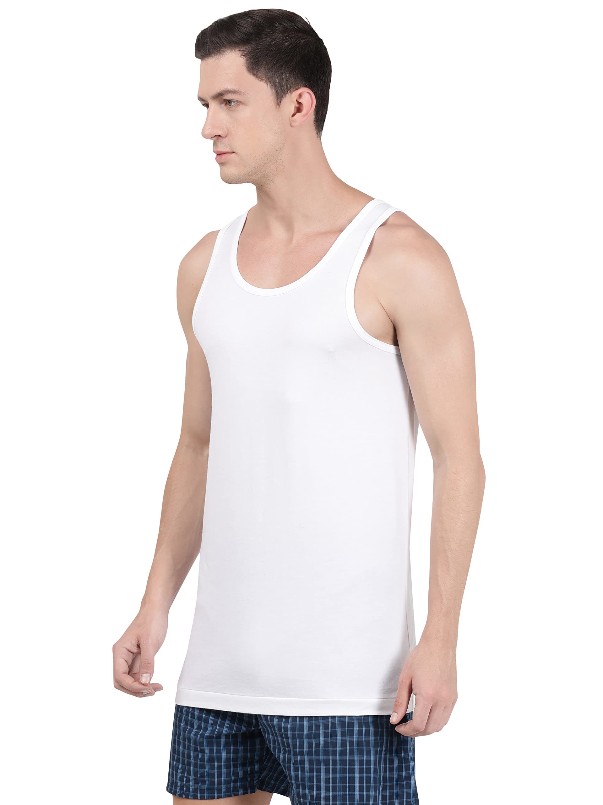 Jockey 8820 Men's Super Combed Cotton Round Neck Sleeveless Vest with Extended Length for Easy Tuck (Pack of 3) image 3