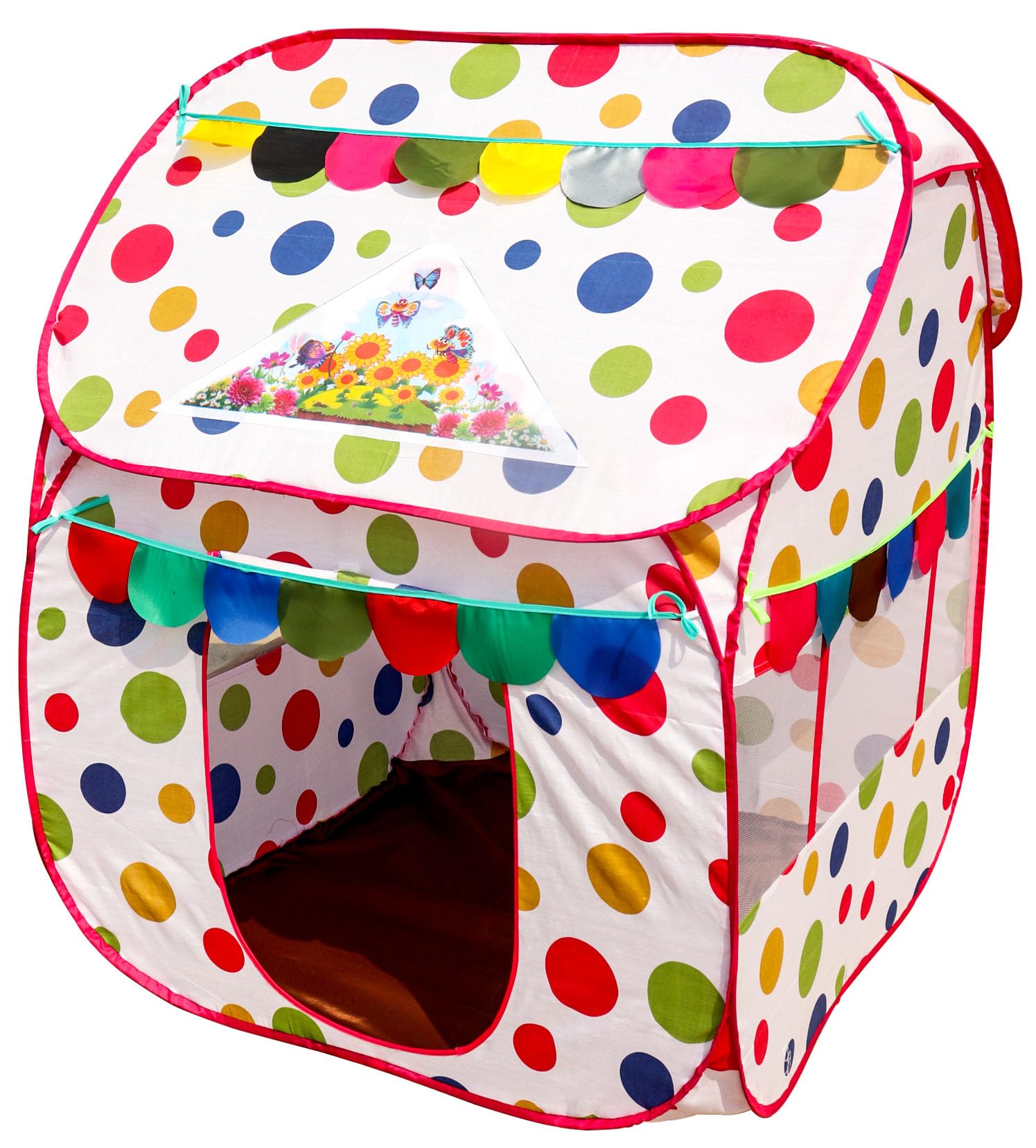 Homecute Foldable Pop Up Hut Type Kids Toys Play Tent House for Boys and Girls (Medium Size Ball Print)