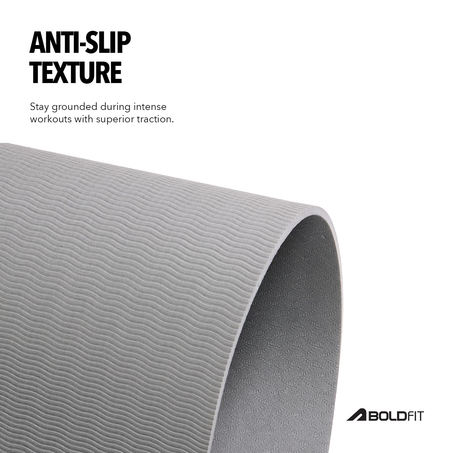 Boldfit Yoga Mats For Women Yoga Mat For Men Exercise Mat For Home Gym Mat Anti Slip YogaMate 5mm Workout Mat YogaMat For Kids Yoga Mate Gym Mats - Grey, Ethylene Vinyl Acetate image 4