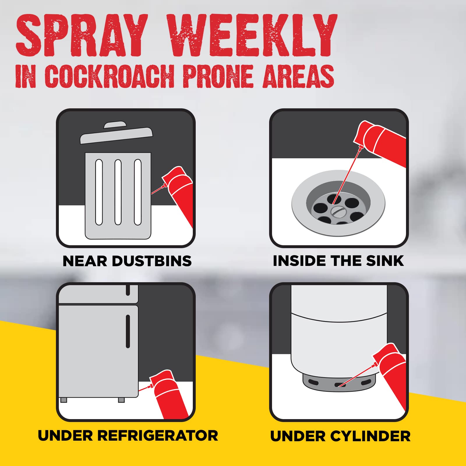 HIT Crawling Insect Killer – Cockroach Killer Spray | Instant Kill | Deep-Reach Nozzle | Fresh Fragrance, 400ml image 5