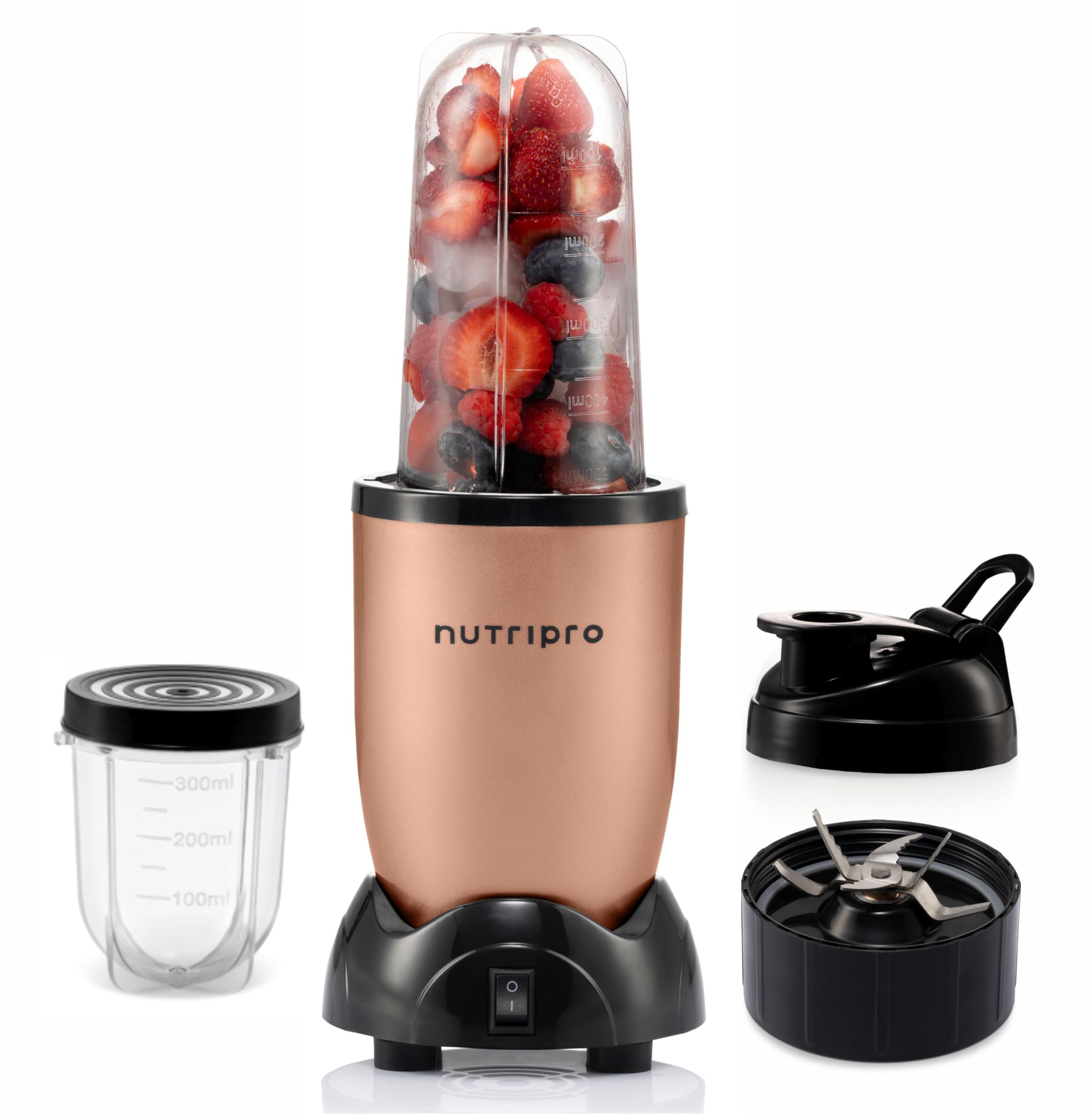 Nutripro Juicer Mixer Grinder Smoothie Maker - 500 Watts (2 Jars & 1 Blade, Gold) - 2 Year Warranty image 3