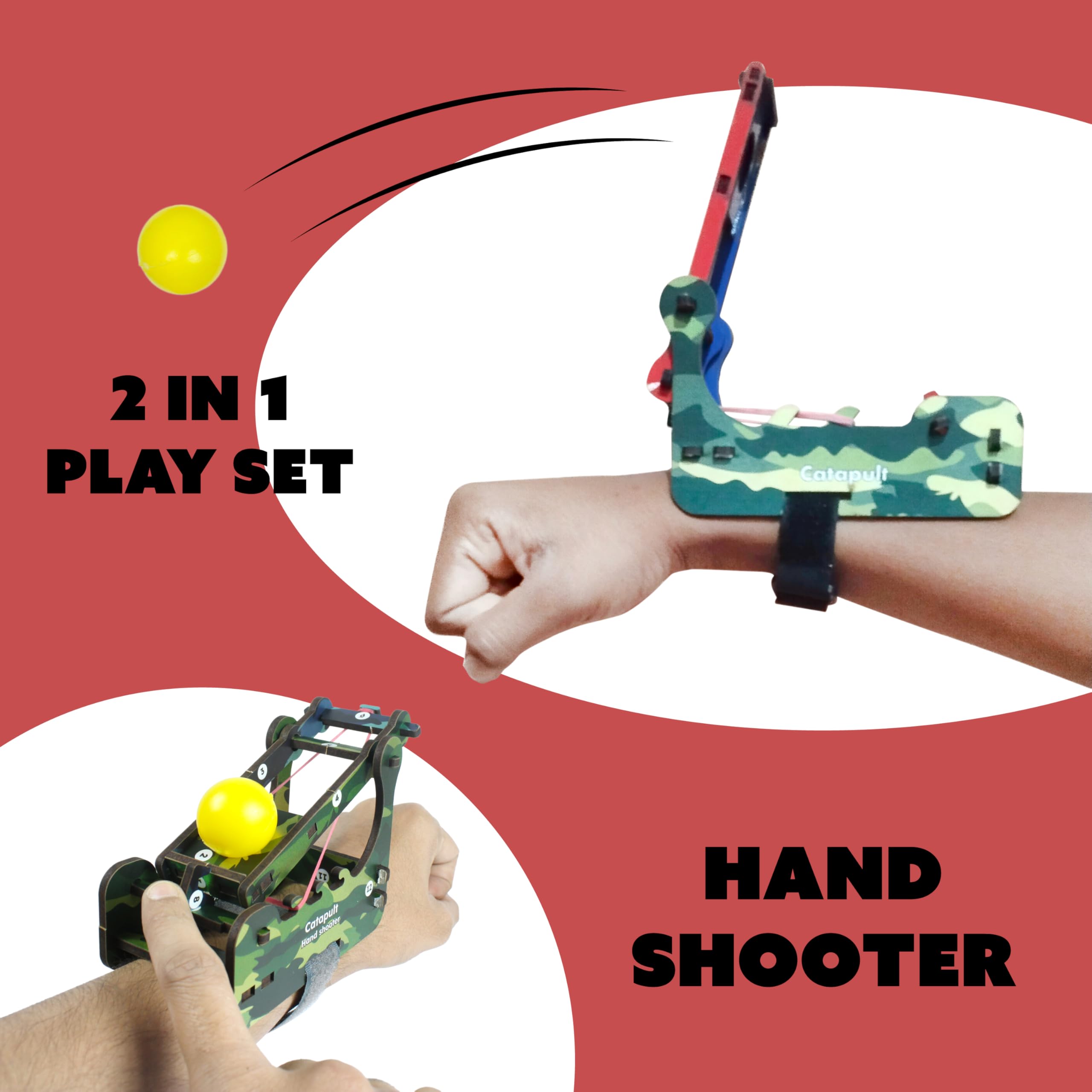 Butterfly EduFields DIY Catapult Shooter Science Kit (Pack of 6) | Best Birthday Return Gifts for Kids Ages 8 9 10 11 12 | Catapult + Hand Shooter 2in1 Play STEM Toy | Aim & Shoot | Reusable & Safe image 3