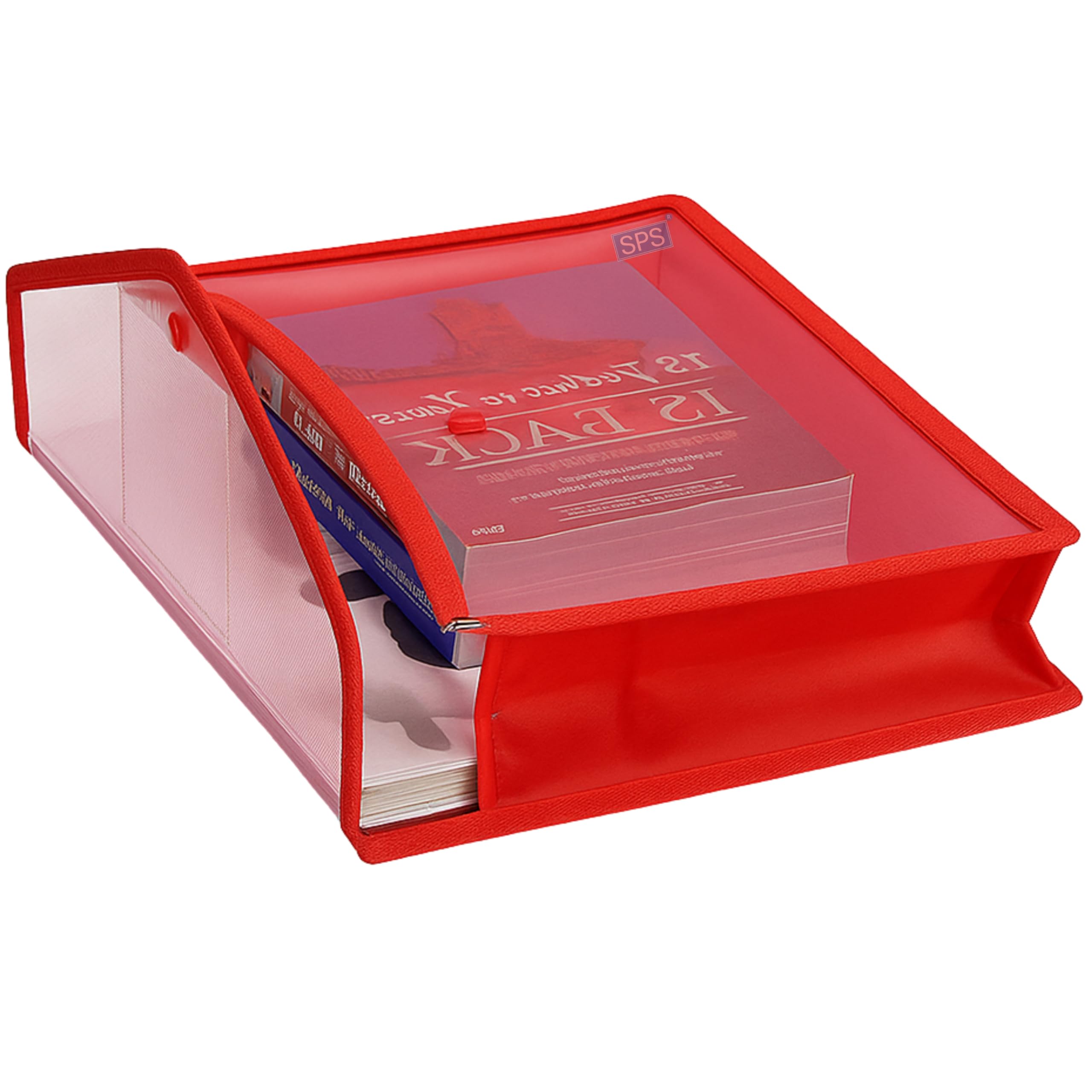 SPS File Folder, Transparent Poly-Plastic A4/Foolscap Documents File Storage Bag with Snap Button Set of 5/ Certificate File Folder image 3