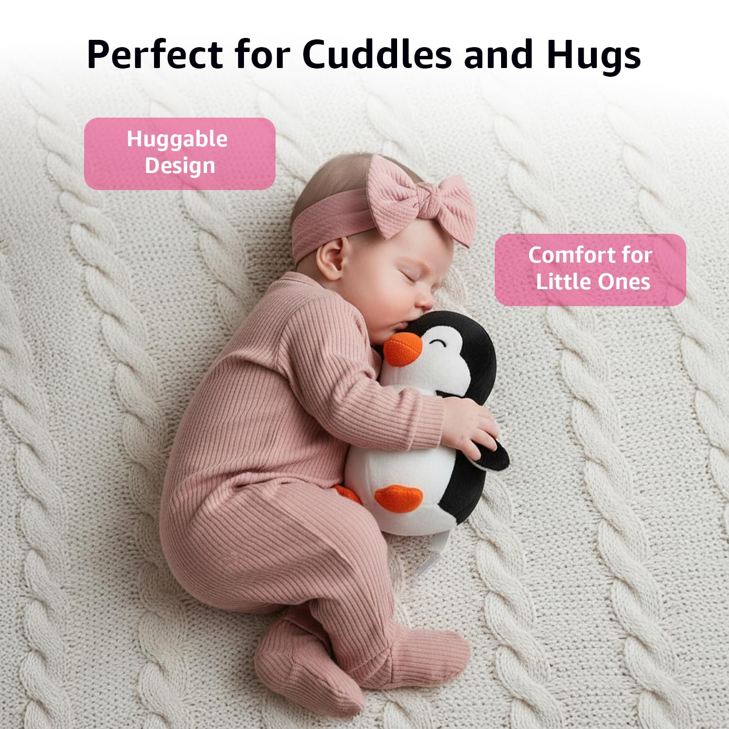 Amazon Brand - Jam & Honey Soft Penguin Plush Toy for Kids | Soft Toy for Boys and Girls | Super-Soft and Safe| Ideal for Gifting | Height 17 cm | Black and White image 4