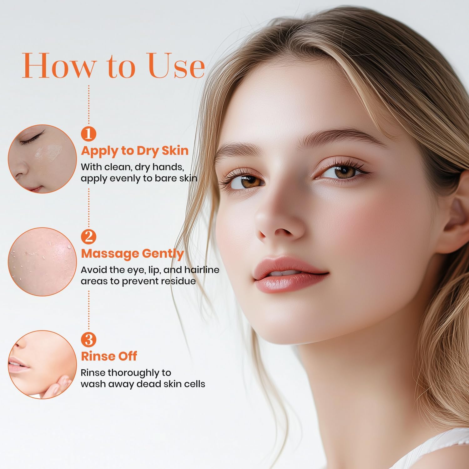 Orange Exfoliating Gel for Face & Body - Deep Cleansing Moisturizing Scrub with Enzymes, ExfoliatorOrganicFacial Formula to Remove Blackheads & Smooth Skin, Suitable for All Skin Types image 4