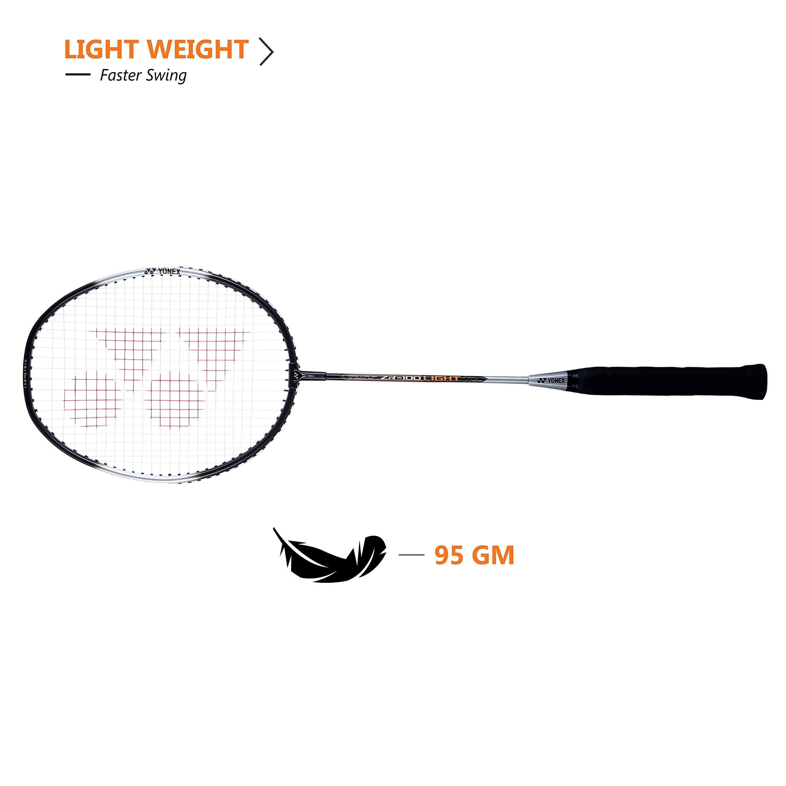 Yonex ZR 100 Light Aluminium Badminton Racquet with Full Cover | Made in India (Black,Pack of 1) image 5