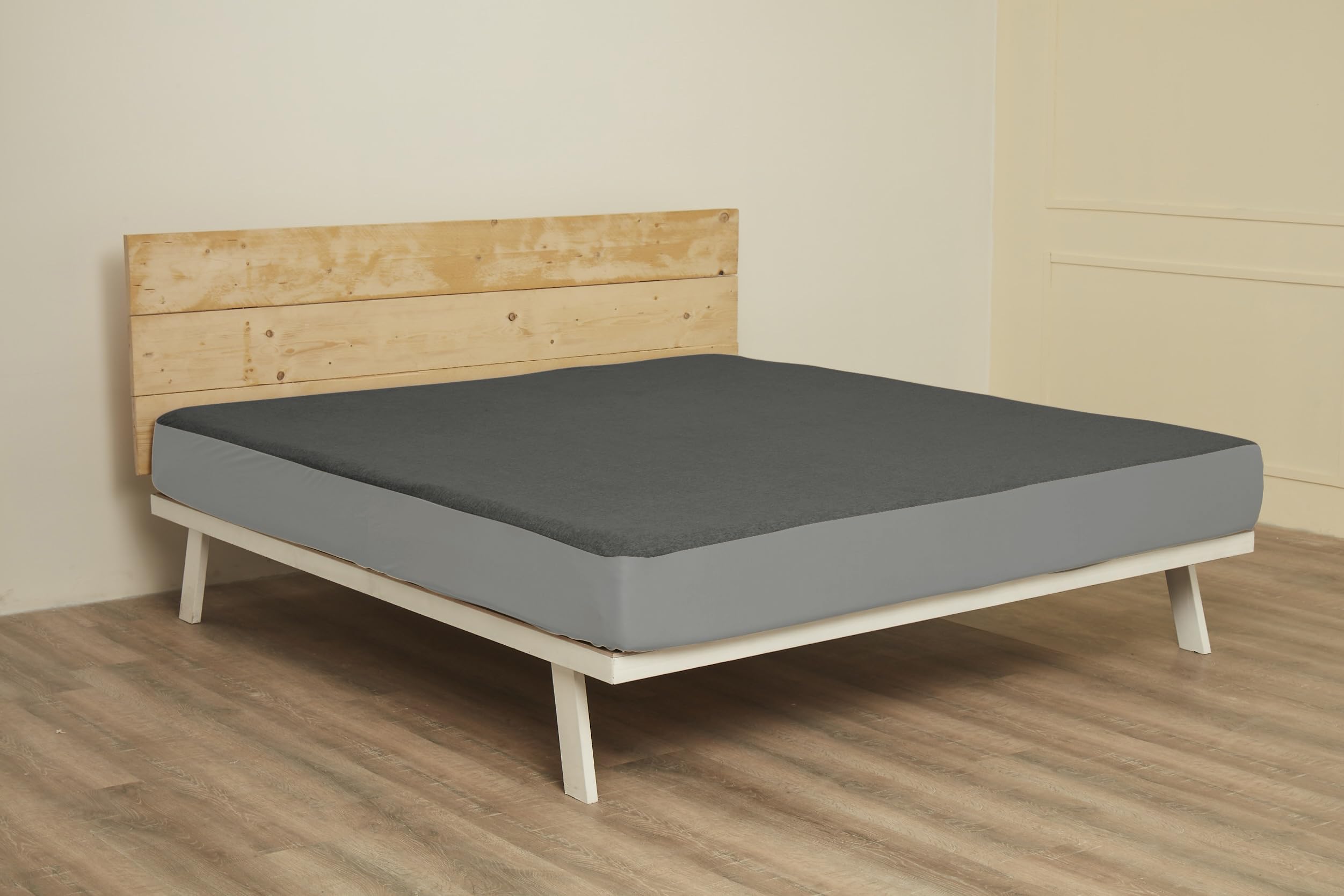 Wakefit Water Proof Terry Cotton Feel Mattress Protector | Alloy Grey | Machine Washable | Super Soft | Fits Mattress Upto 10 inches image 4