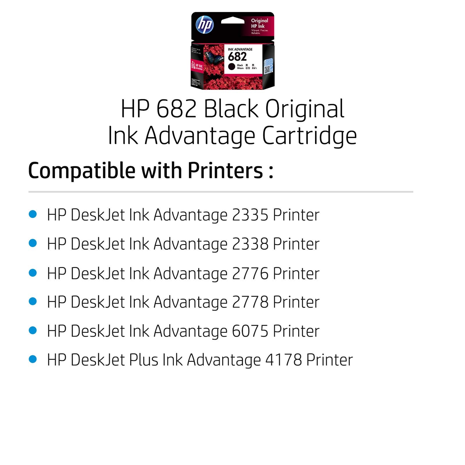 HP 682 Black Original Ink Advantage Cartridge image 3