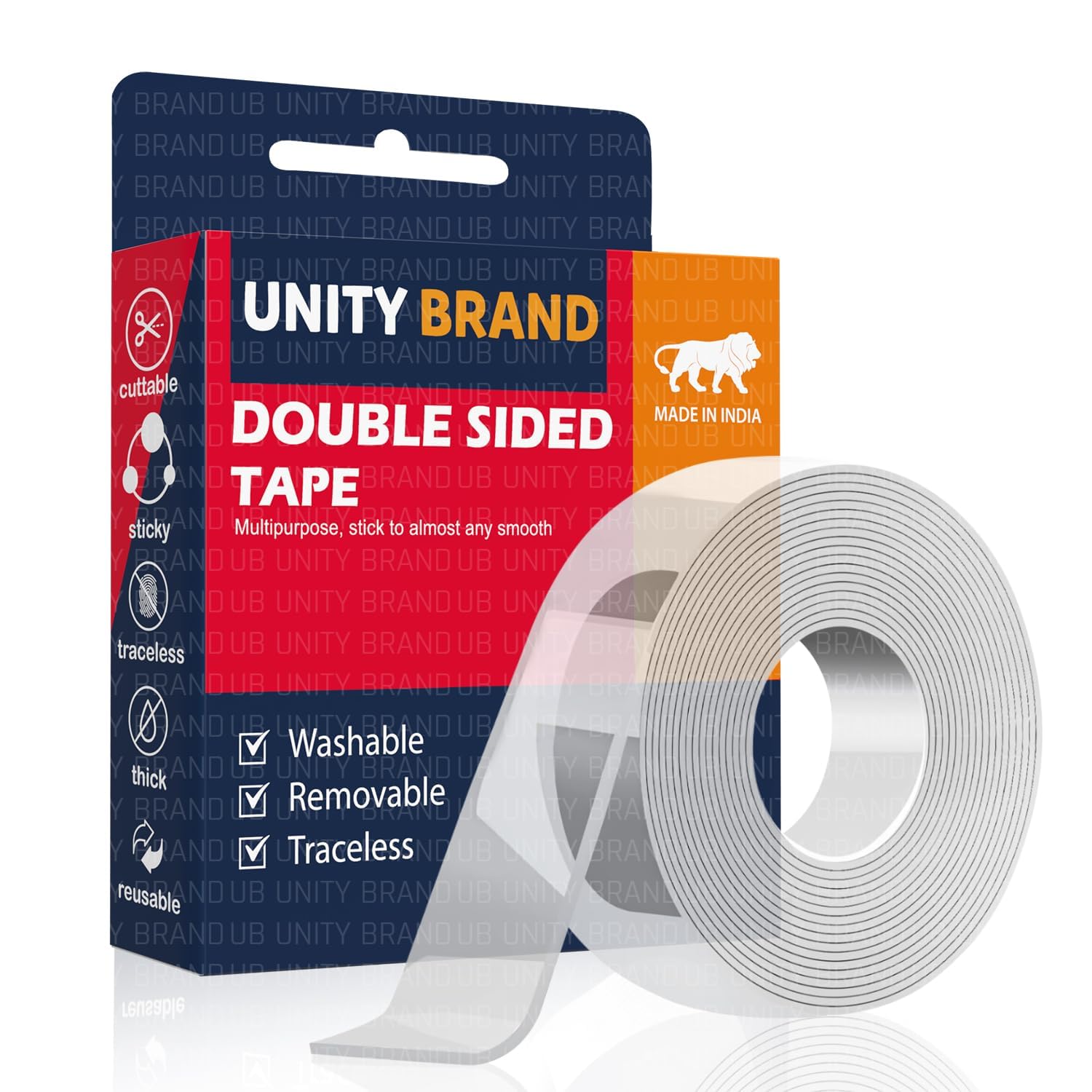 Multipurpose Double Sided Tape Heavy Duty - Adhesive Silicone Tape, Heat Resistant, Multi-Functional, Removable, Washable, Reusable Anti-Slip Gel Nano Grip Tape- 3 Meter