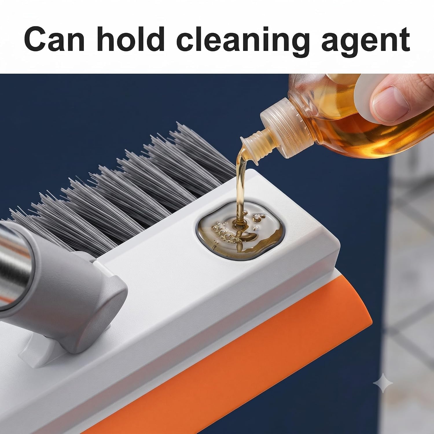3-in-1 Bathroom Cleaning Brush with Wiper – 180° Rotating V-Shaped Brush image 4
