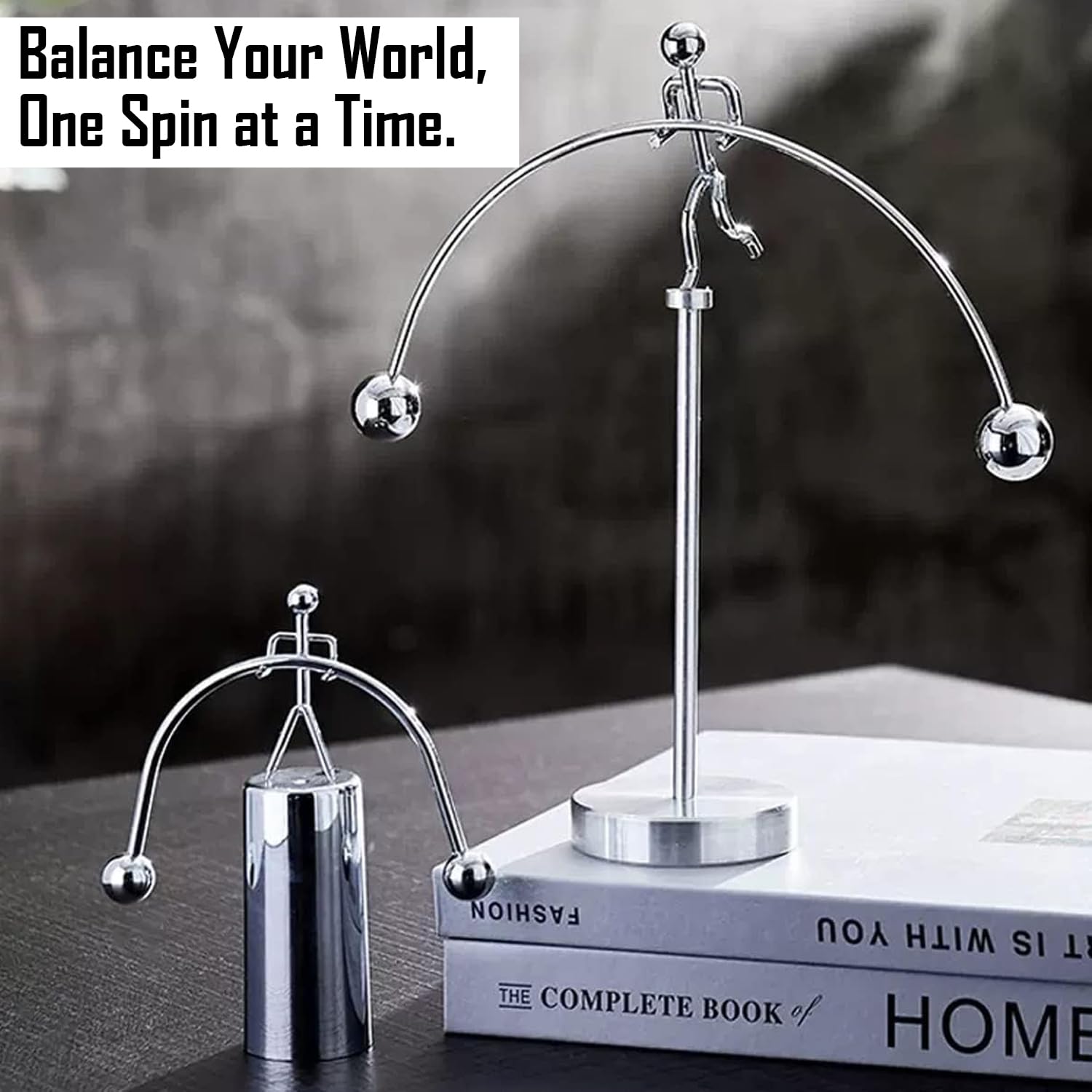 Adult Stainless Steel Balancing Toy | Engular Momentum Silver Pole Balancing Man | Stress Relief Motion Toy (Pole Balancing) image 4