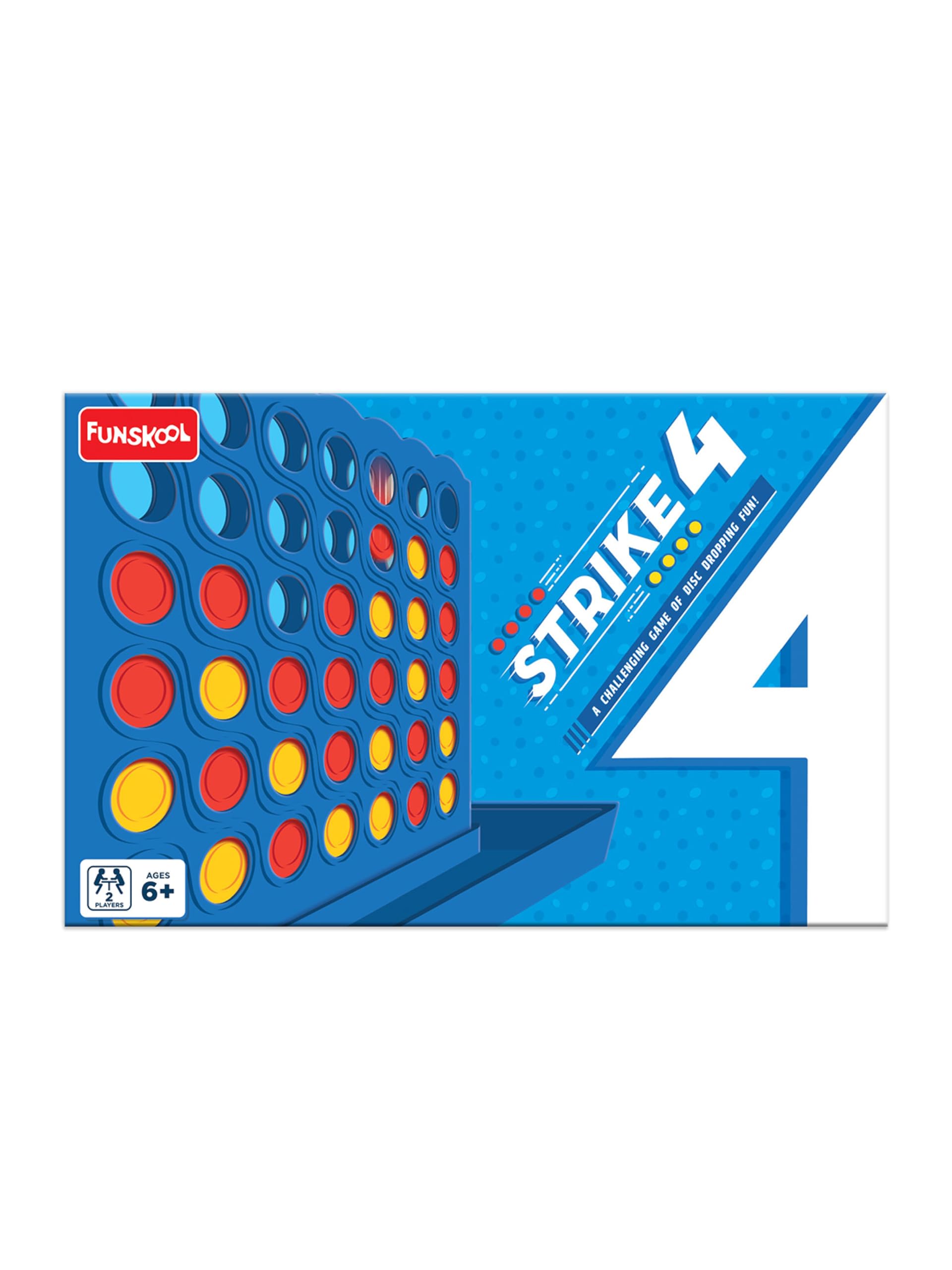 Funskool Strike 4, Classic Disc Dropping Game, Strategy Game, Board Game for Kids, Adults, Families, Educational, 2 Players, Family Fun, Activity Toy for Childrens, Gift Set for Kid, Ages 6+ Years image 5