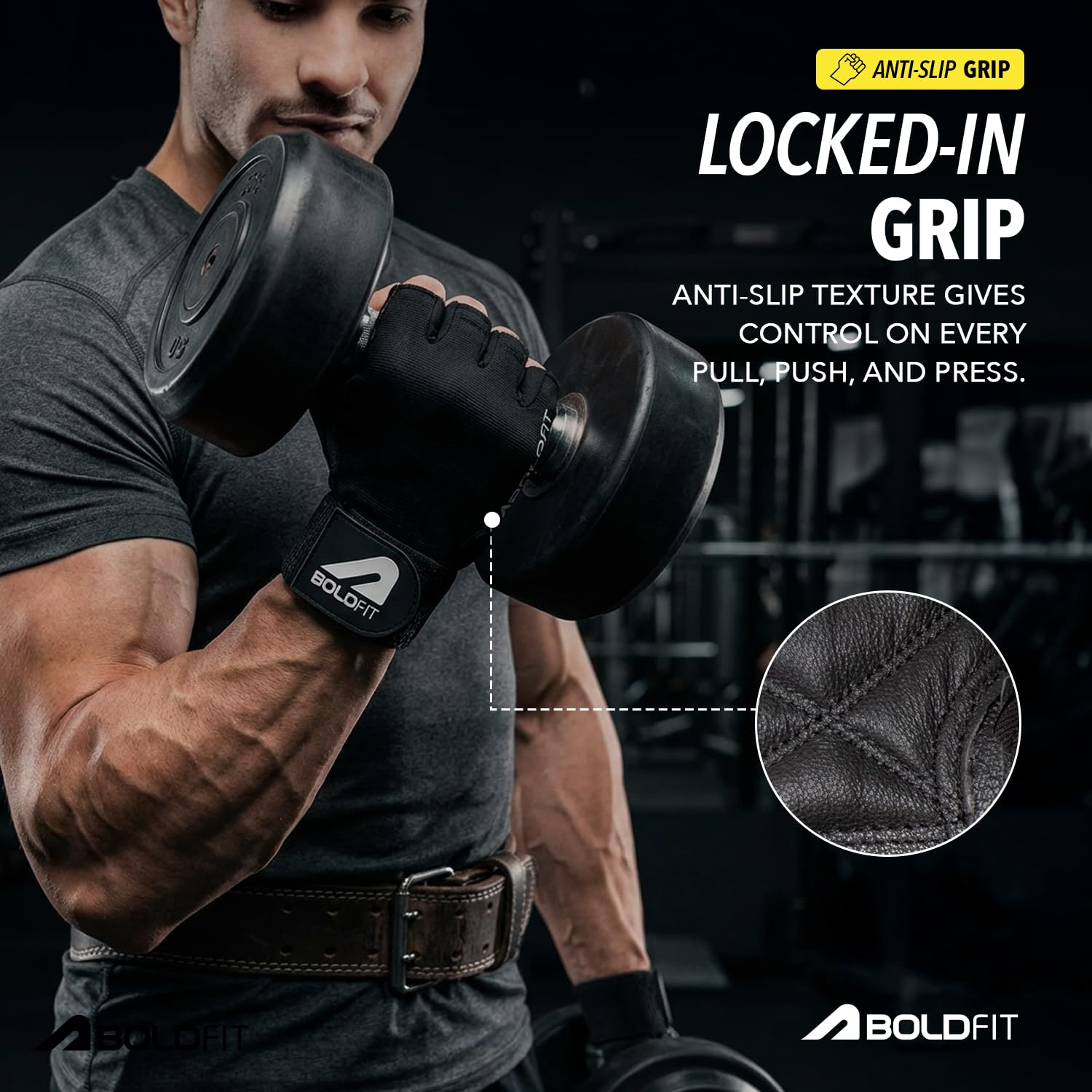 Boldfit Gym Gloves for Men Workout Unisex Hand Gloves for Gym for Men & Women with Wrist Support for Weightlifting, Workout Comfortable Fit Bike Riding, Cycling Handgloves - Warrior Black image 5