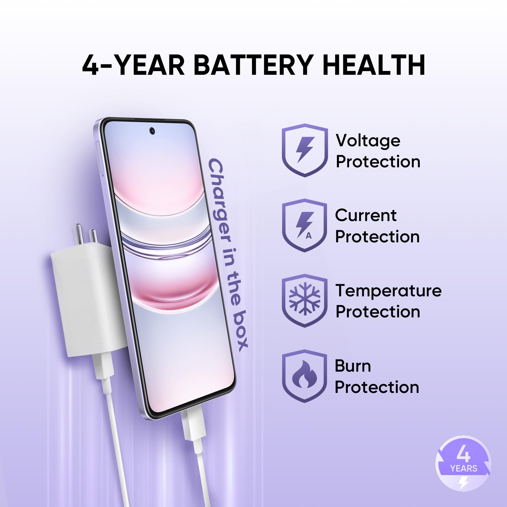 realme NARZO 80 Lite 5G (Crystal Purple, 4GB+128GB) | 6000mAh Long-Lasting Battery | MediaTek Dimensity 6300 5G | AI Assist | IP64 Rated Water & Dust Resistance | Military-Grade Durability image 3