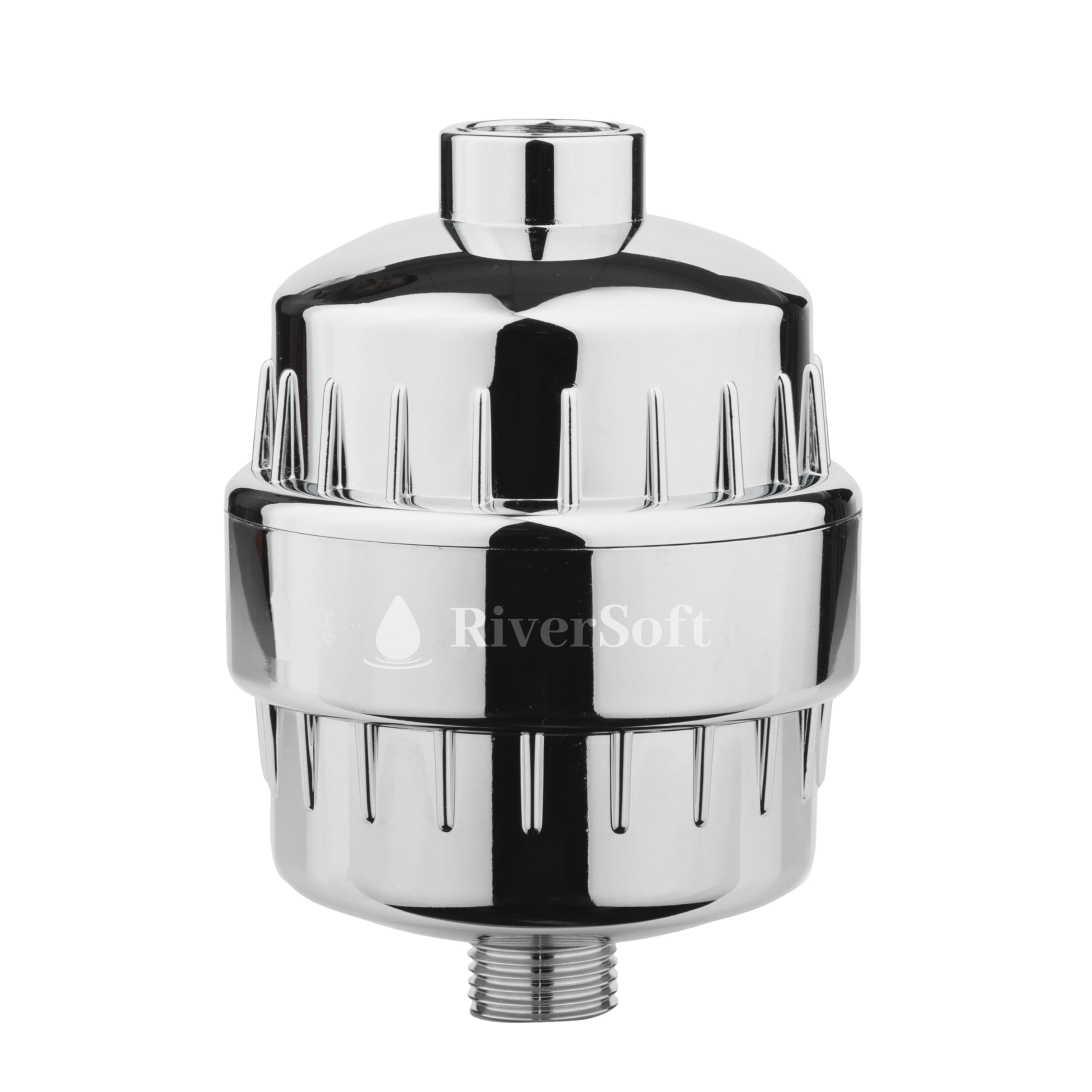 RIVERSOFT SF-15 PRO Shower and tap Filter for Hard Water with 15 Stage | Hard Water Softener for Tap | Hard Water Filter (Pack of 1,Chrome)