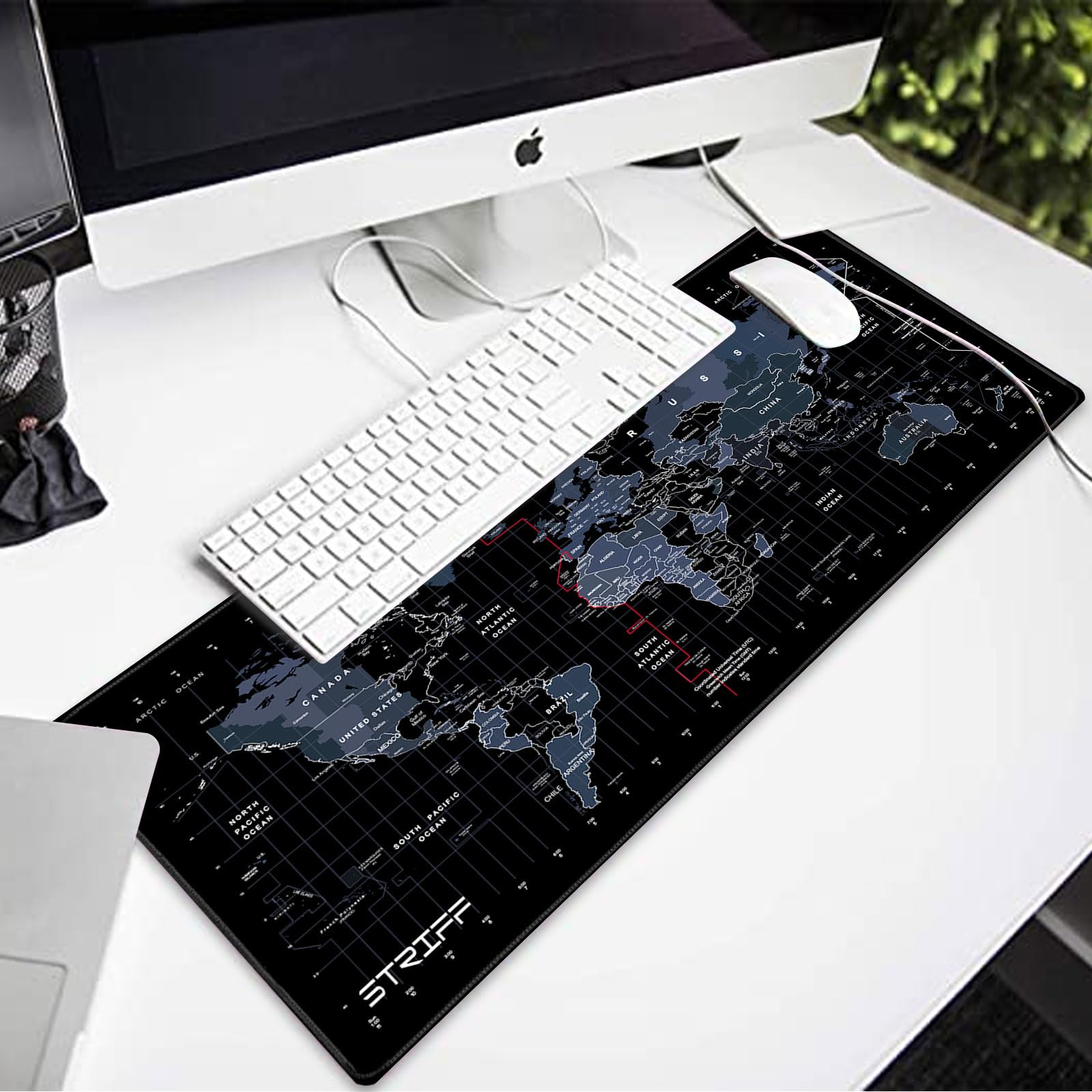 STRIFF World Map Extended Size (800 mm x 300 mm x 2 mm) Gaming Mouse Pad| Desk Mat | Stitched Edges| Non-Slip Rubber Base|Computer Laptop|Keyboard Mouse Pad for Office & Home (World Map) image 5