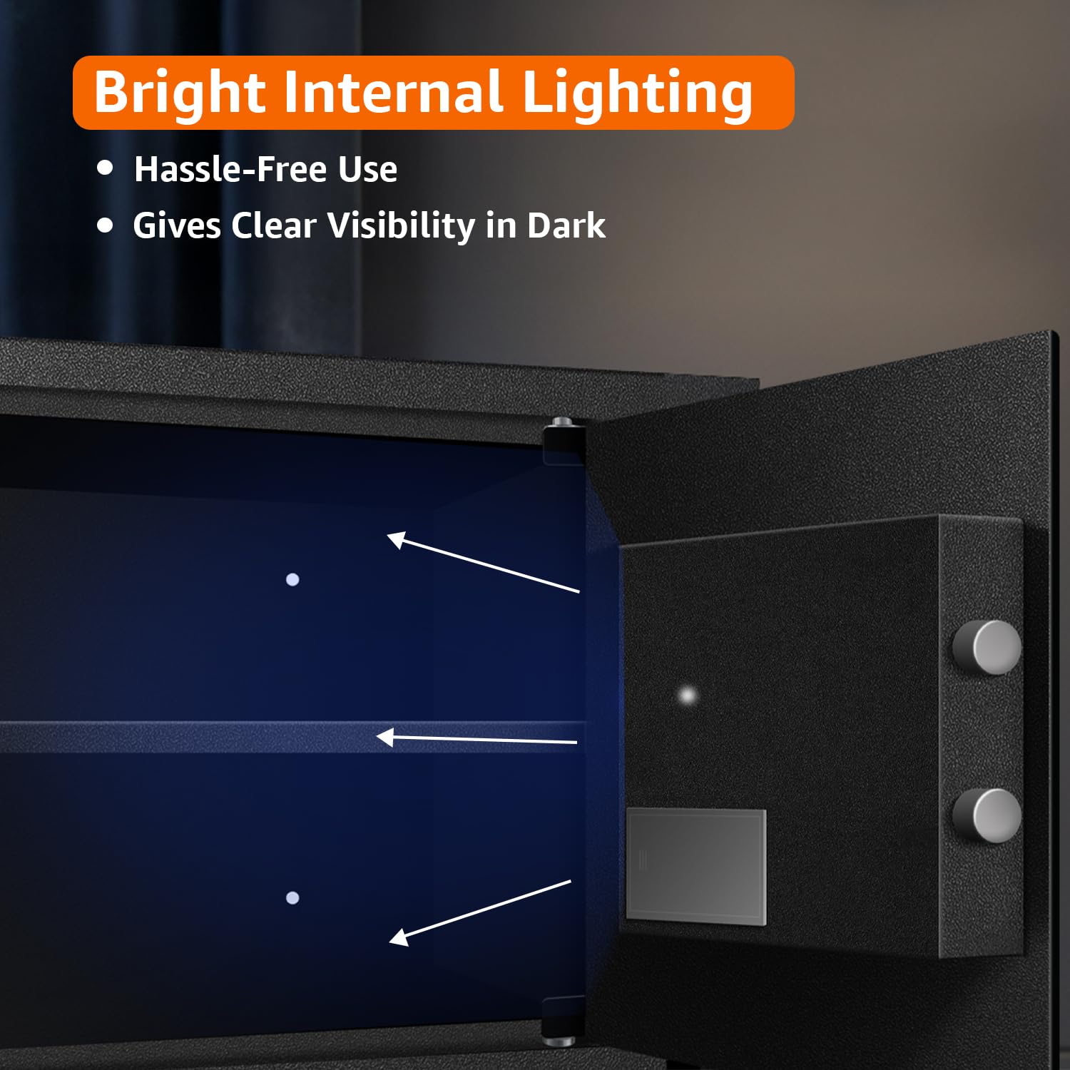 Amazon Basics 30 Litres Digital Safes for Hotel & Office - Digital Lock 3-in-1 unlocking |locker safe with Motorized Door Locking Mechanism | Size : 32 H x 40 W x 32 D(cm) | Black | Weight: 13 Kgs image 3