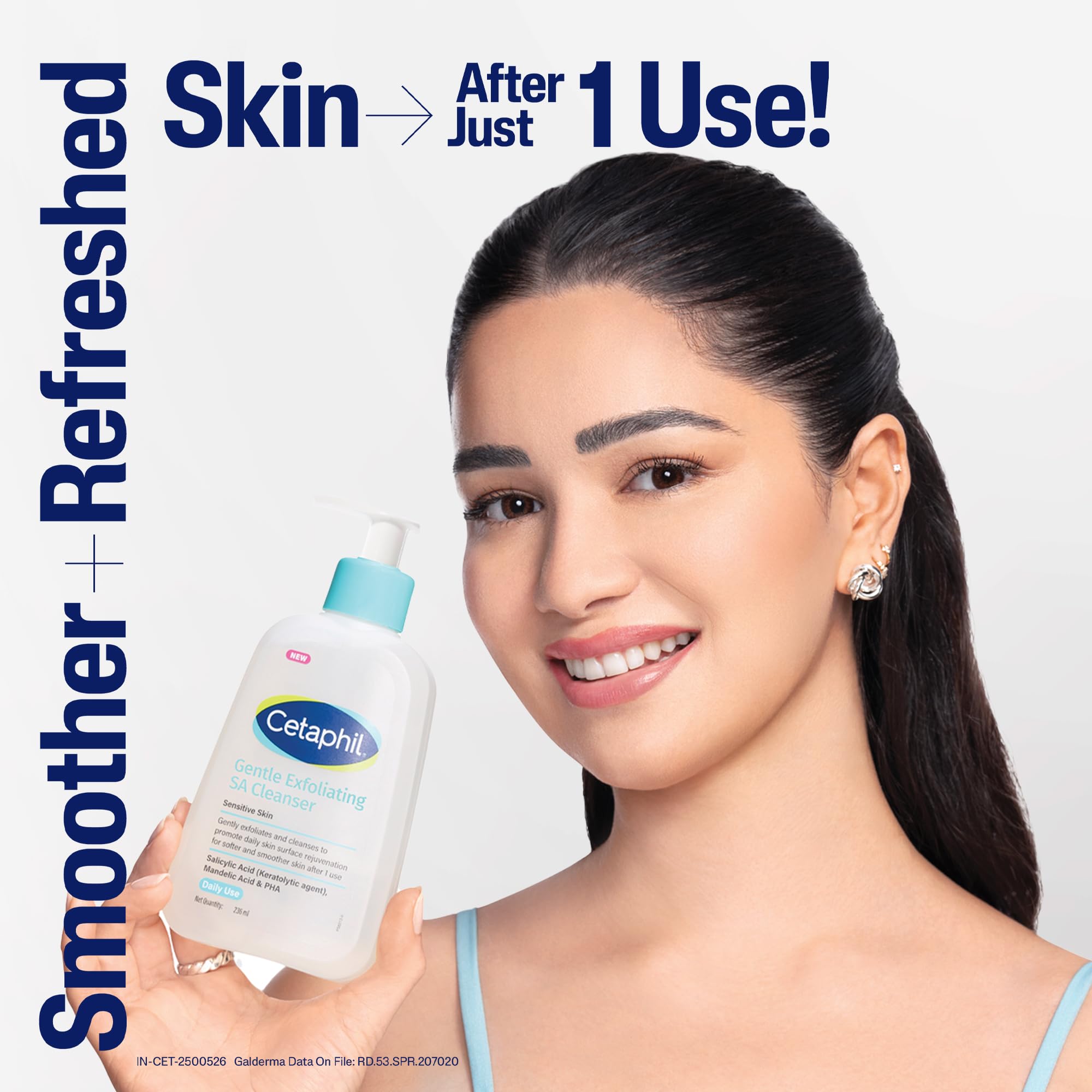 Cetaphil Gentle Exfoliating SA Cleanser 29ml | Daily Foaming Face Wash with Salicylic Acid, Mandelic Acid & Gluconolactone | Smooth, Even Skin | For Sensitive & Acne-Prone Skin image 3
