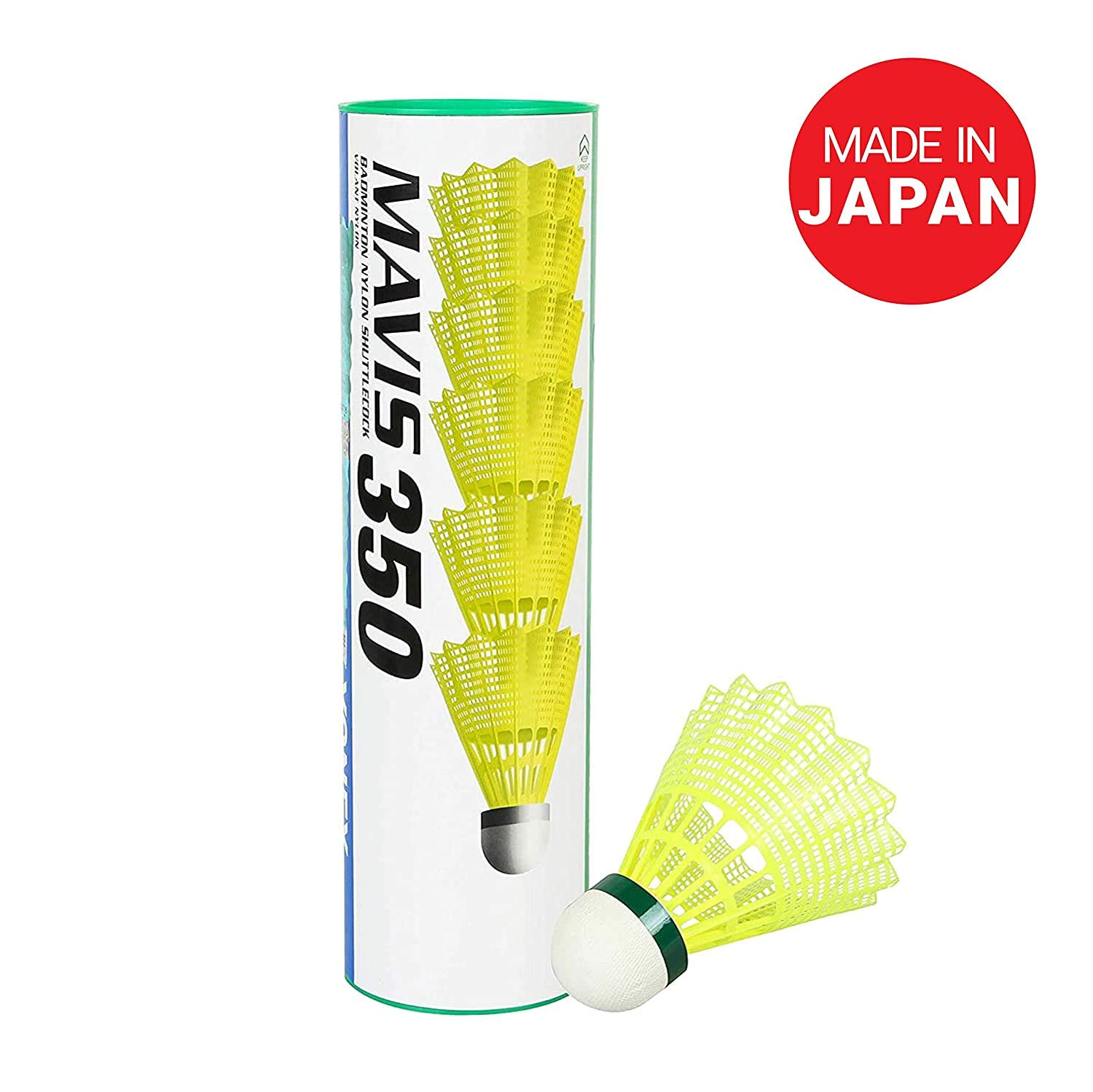 Yonex Mavis 350 Green Cap Nylon Shuttlecock (Yellow) image 2