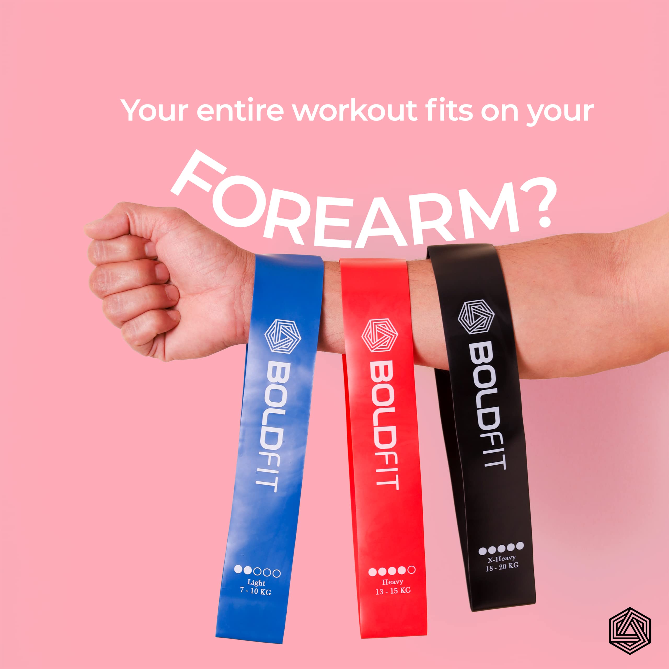 Boldfit Resistance Bands Mini Loop Set (Pack of 5) Hip Band / Toning Exercise Band for Gym Booty Belt / Latex Band / Thera Band / Theraband for Fitness, Multicolor, (RMiniloop1) image 5