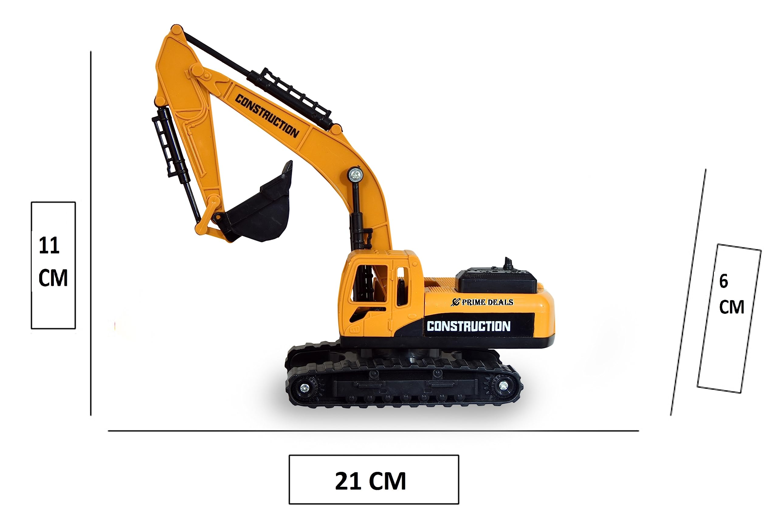 PRIME DEALS Crane Excavator Construction Toy Vehicle for Kids- Yellow (Excavator Model 1) image 4