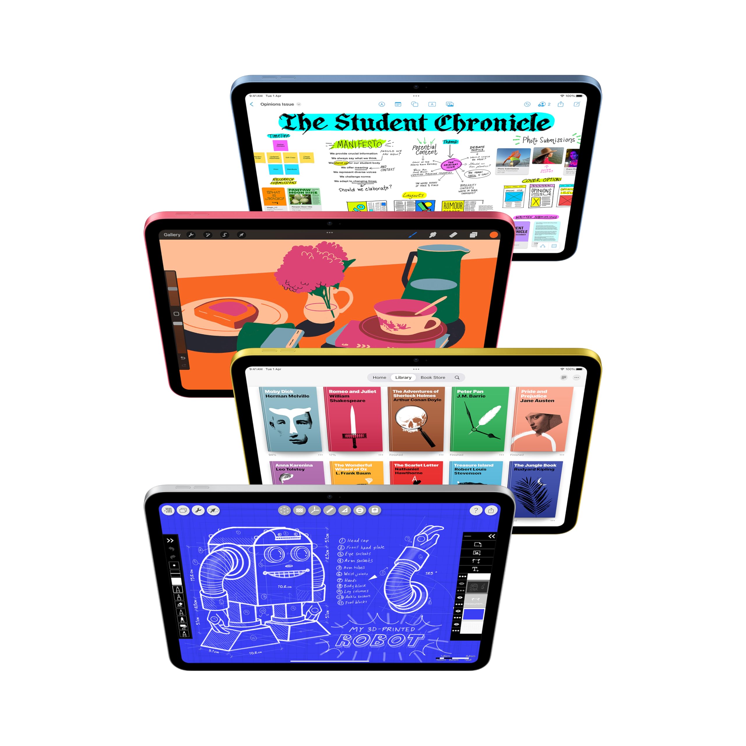 Apple iPad 11″: A16 chip, 27.69 cm (11″) Model, Liquid Retina Display, 128GB, Wi-Fi 6, 12MP Front/12MP Back Camera, Touch ID, All-Day Battery Life — Blue image 2