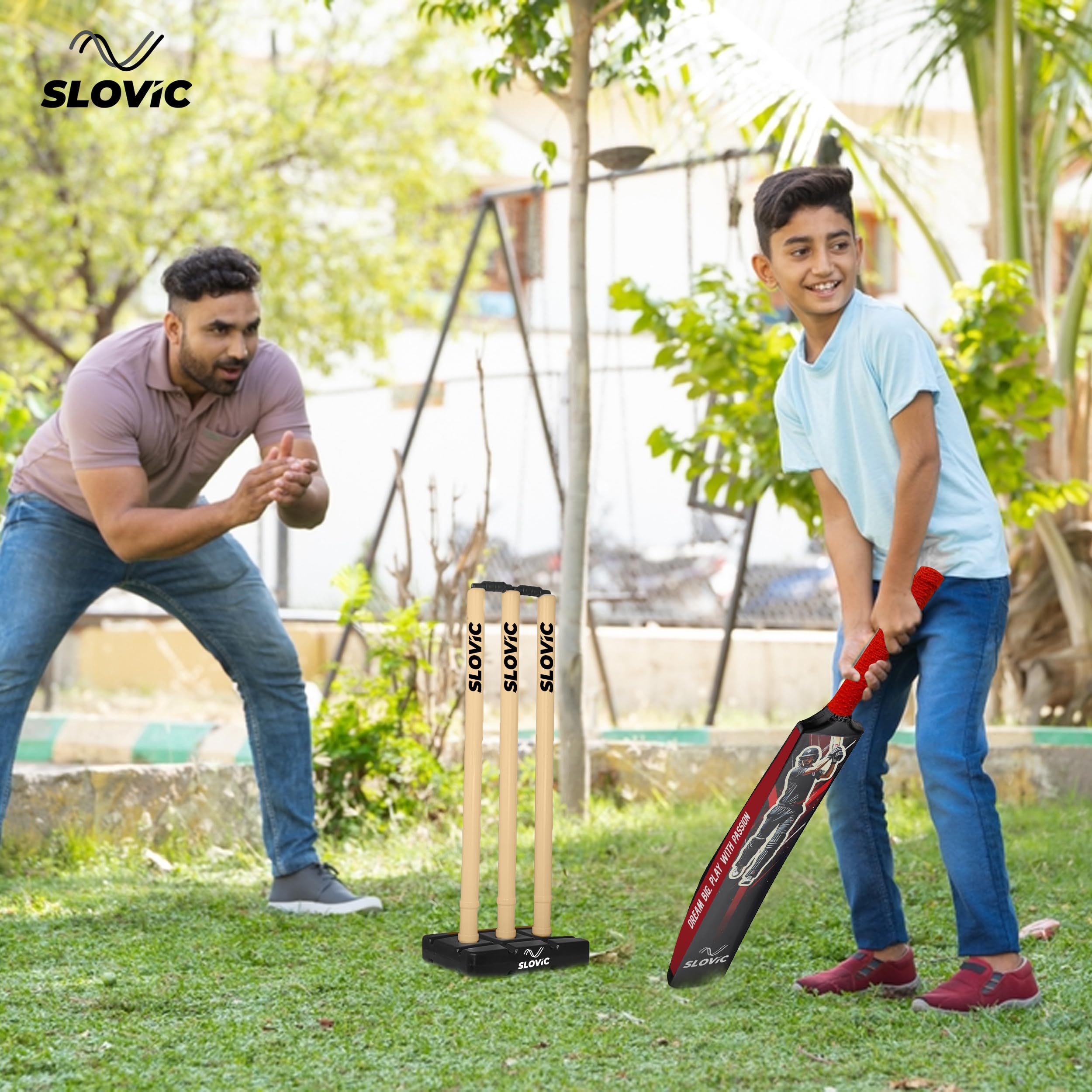 Slovic Cricket Bat [81 x 10 CM] | Full Size Tennis Bat for Cricket | Cricket Bat-Ball for Kids (10 to 14 Years Old) | Plastic Bats for Indoor Tournament | Lightweight Fiber Bat for Cricket kit image 5