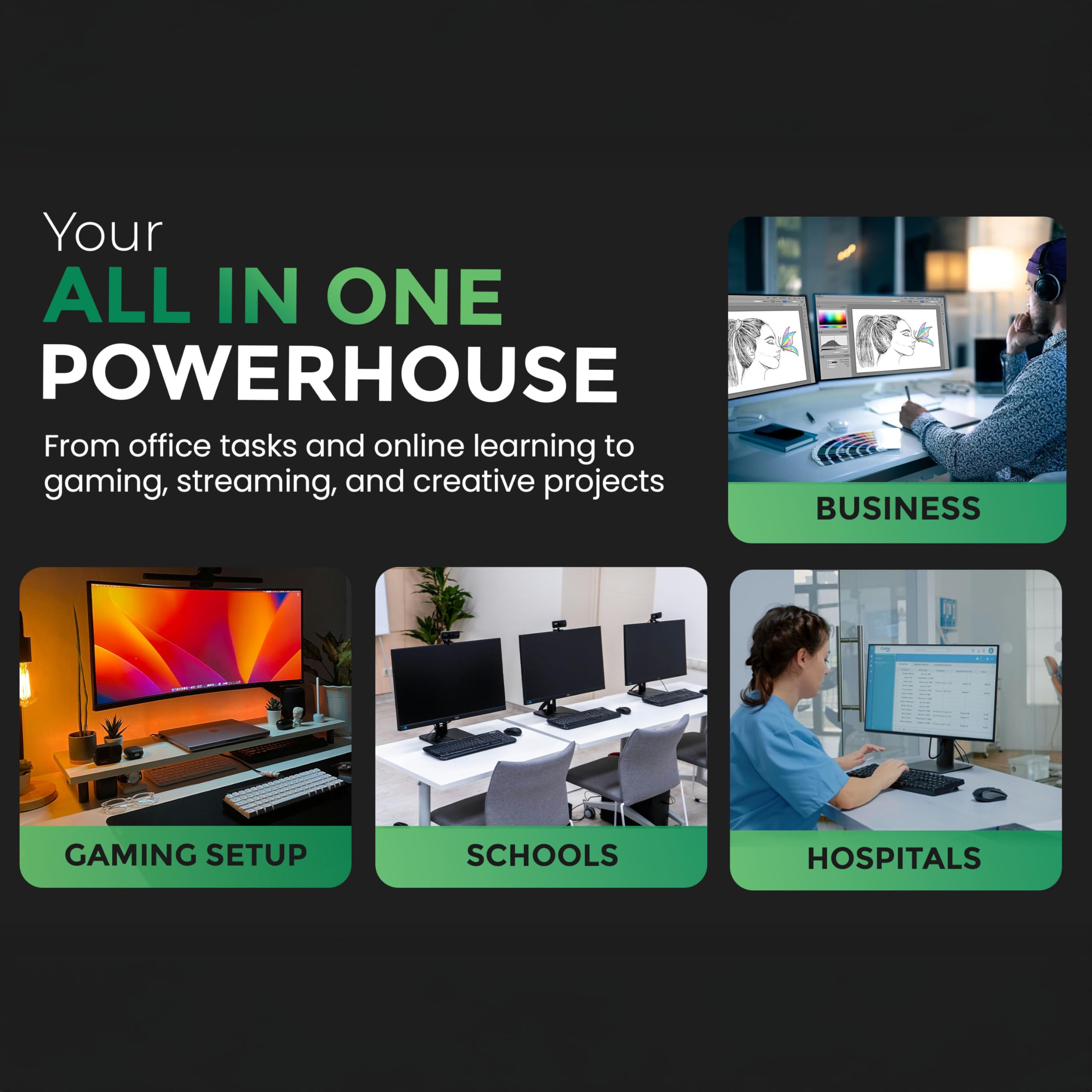 SKULLSAINTS Ash Mini PC – 13th Gen Twin Lake N150, 16GB LPDDR5, Triple Display (HDMI/DP), M.2 NVMe, WiFi 5, Bluetooth 5.2, USB 3.2, Ultra-Compact (13th Gen N150, 512, GB, Windows 11 Pro, 16, GB) image 2