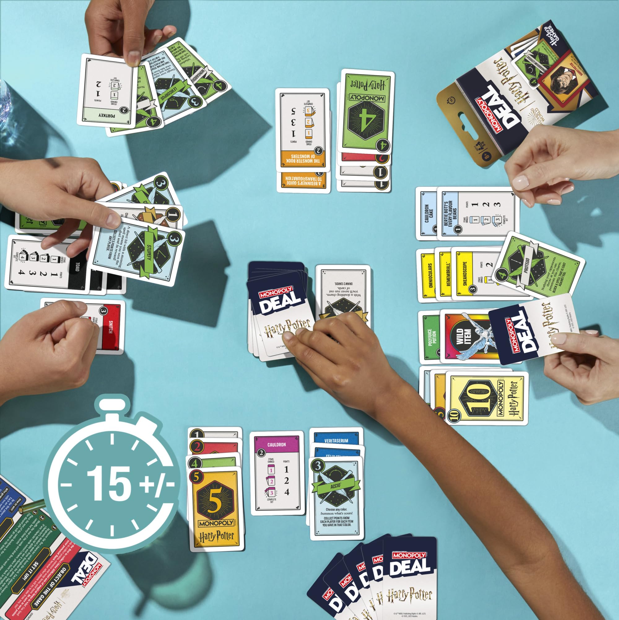 Monopoly Deal: Harry Potter Card Game | Family Games for Kids and Adults | Ages 8 and Up | 2 to 5 Players | 15 mins. | Travel Size image 5