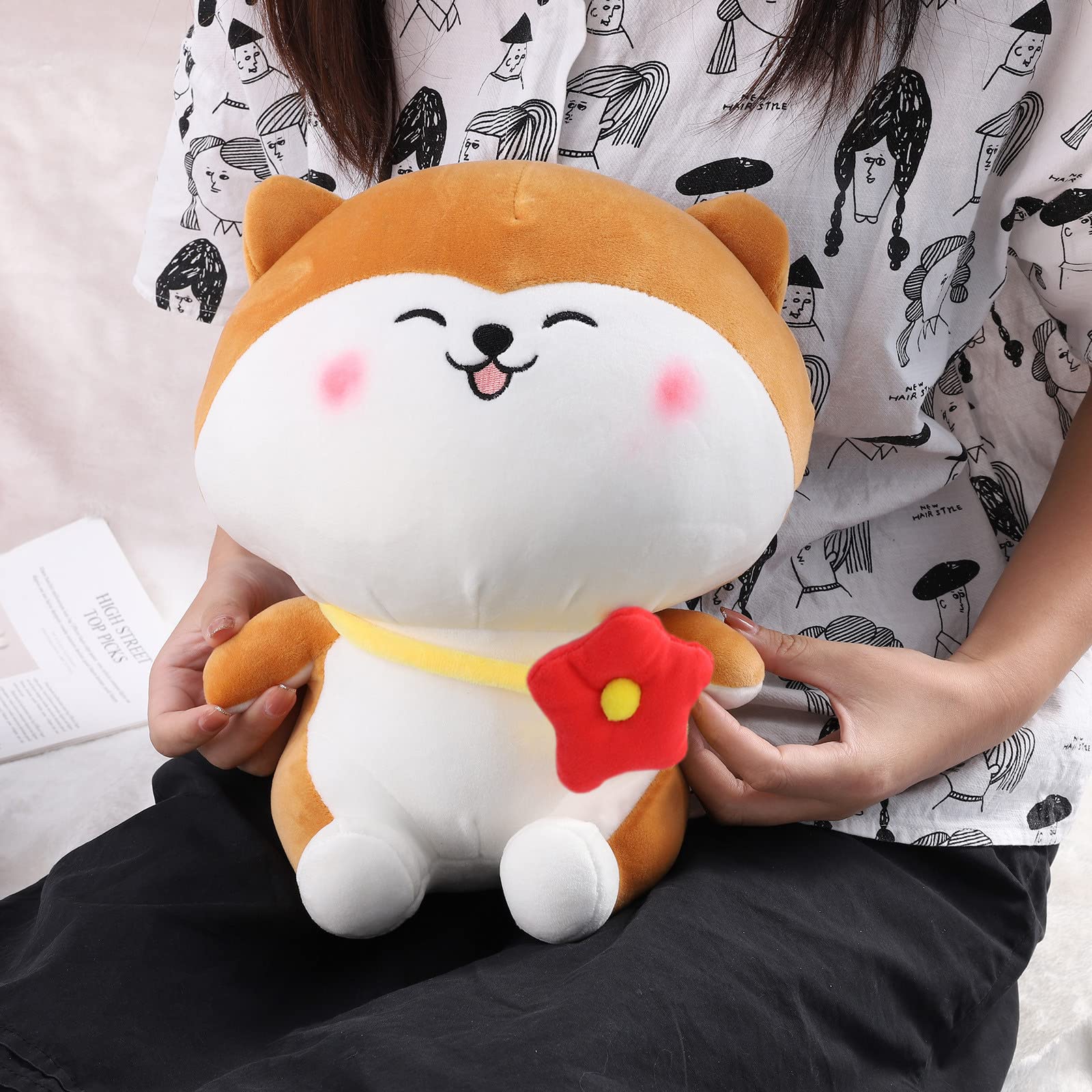 Babique Cat Flower Plush Soft Toy Cute Kids Animal Home Decor Boys/Girls (25 cm) image 3