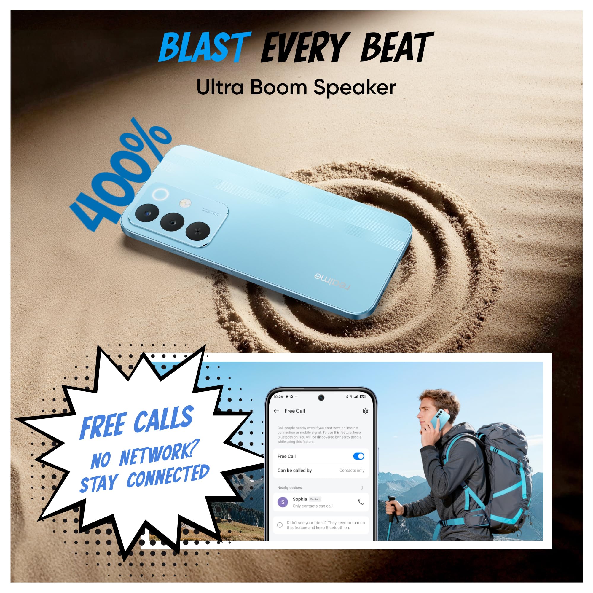 realme NARZO 90x 5G (Aqua Blue 2026, 6GB+128GB) | 7000mAh + 60W Biggest Battery & Fastest Charging in the Segment* | 144Hz Bright Display | Sony 50MP AI Rear Camera | 400% Ultra Boom Speaker image 5