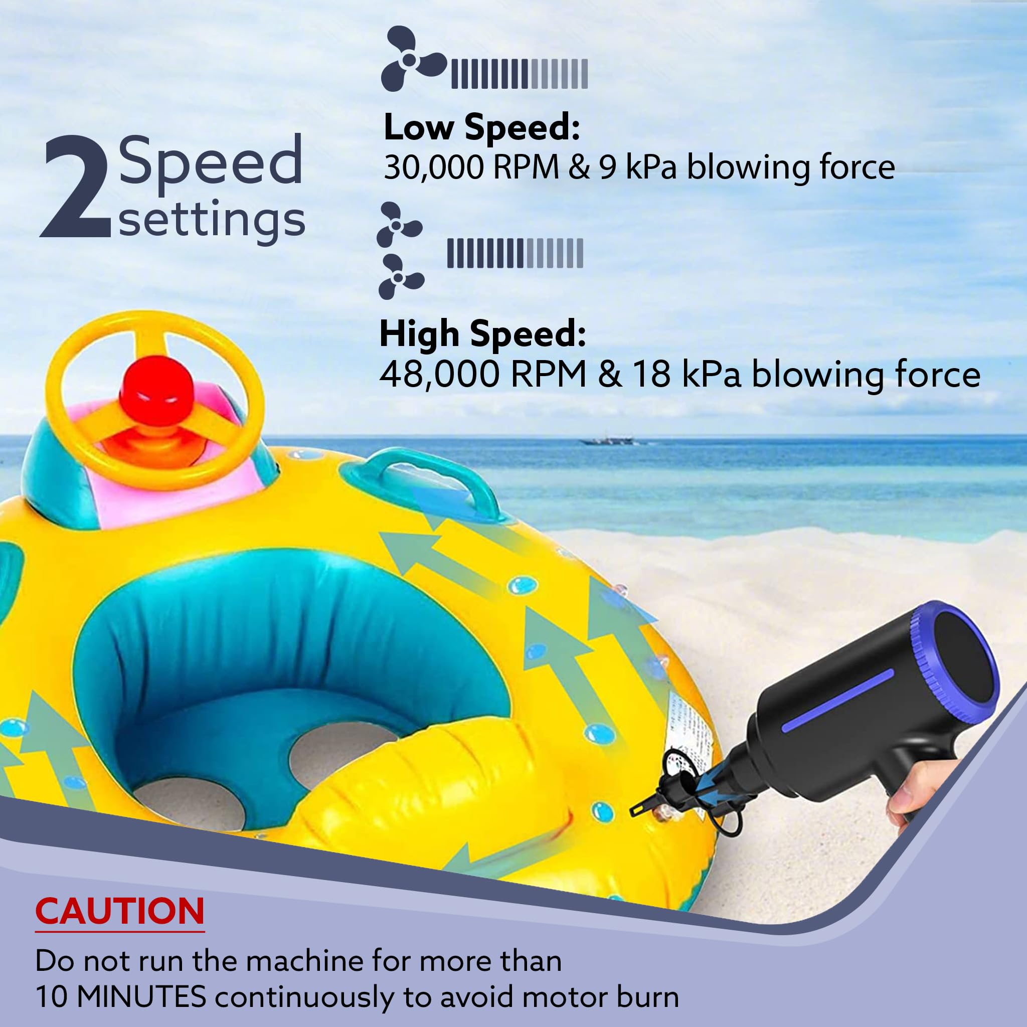 AGARO Compressed Air Duster,Air Blower, Powerful 48000 RPM, Variable Speed, Copper Motor, Air Spray/Blower for Electronics & Inflatables, Dust Cleaner for Computer, Laptop, Home, Car & Office, AD1719 image 3