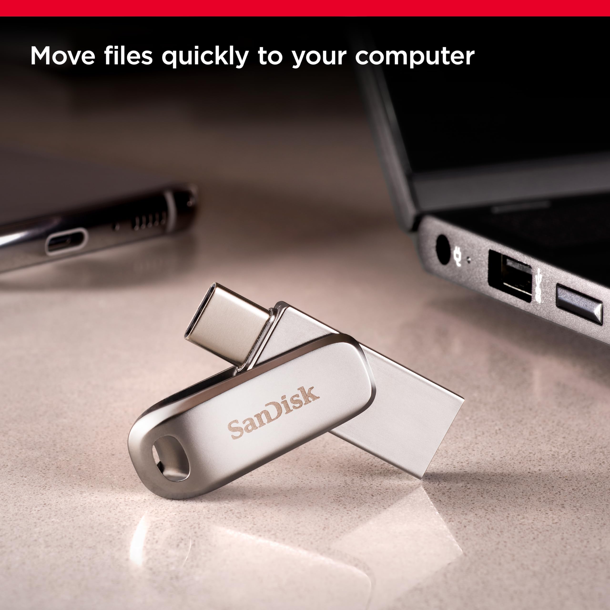 SanDisk Ultra Dual Drive Luxe USB_c Type-C 128GB, OTG, Upto 400MB/S, Pendrive, Silver, 5Y Warranty (SDDDC4-128G-I35) image 5