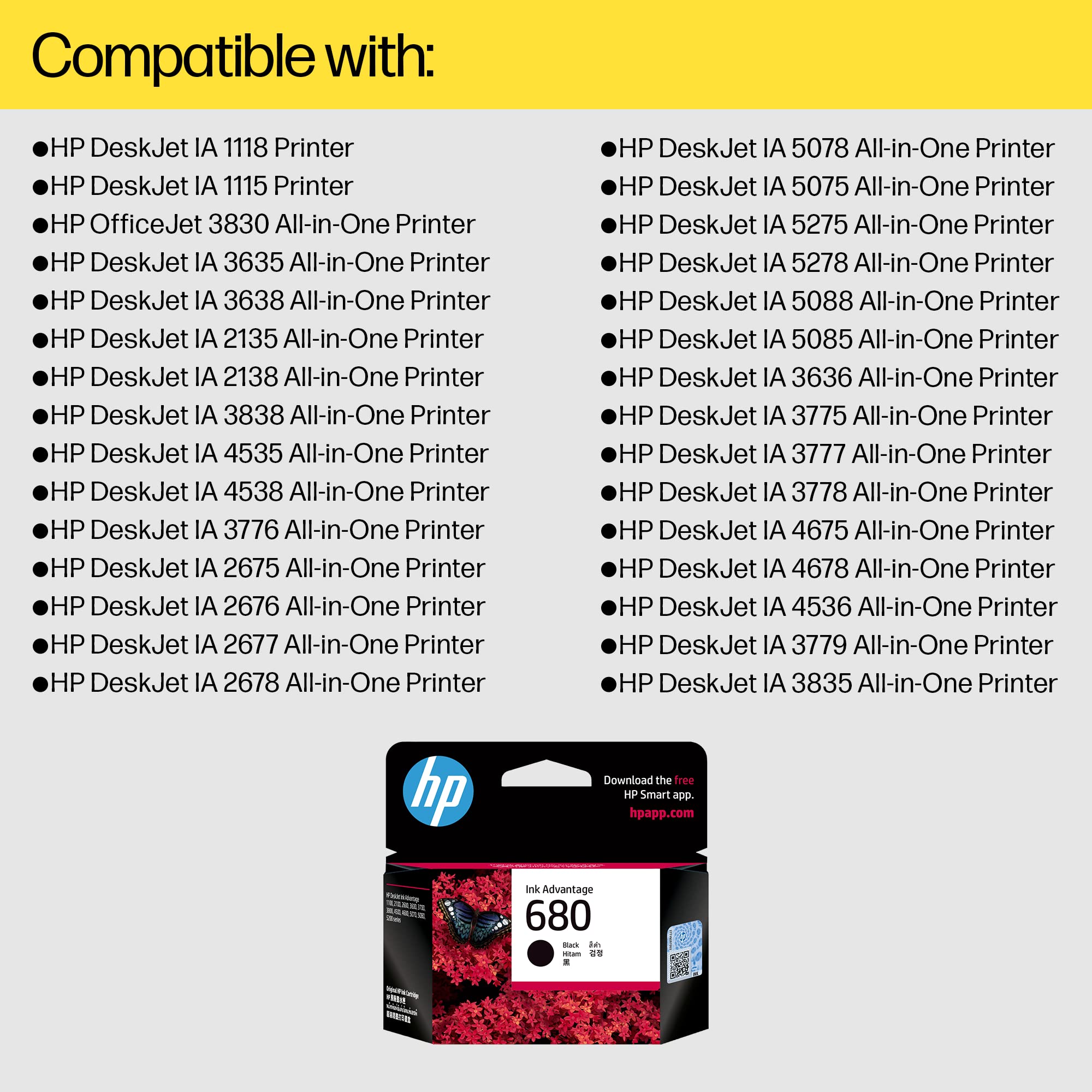 HP 680 Original Ink Advantage Cartridge (Black)| 3000+ Learning worksheets Worth Rs 599 Free image 2