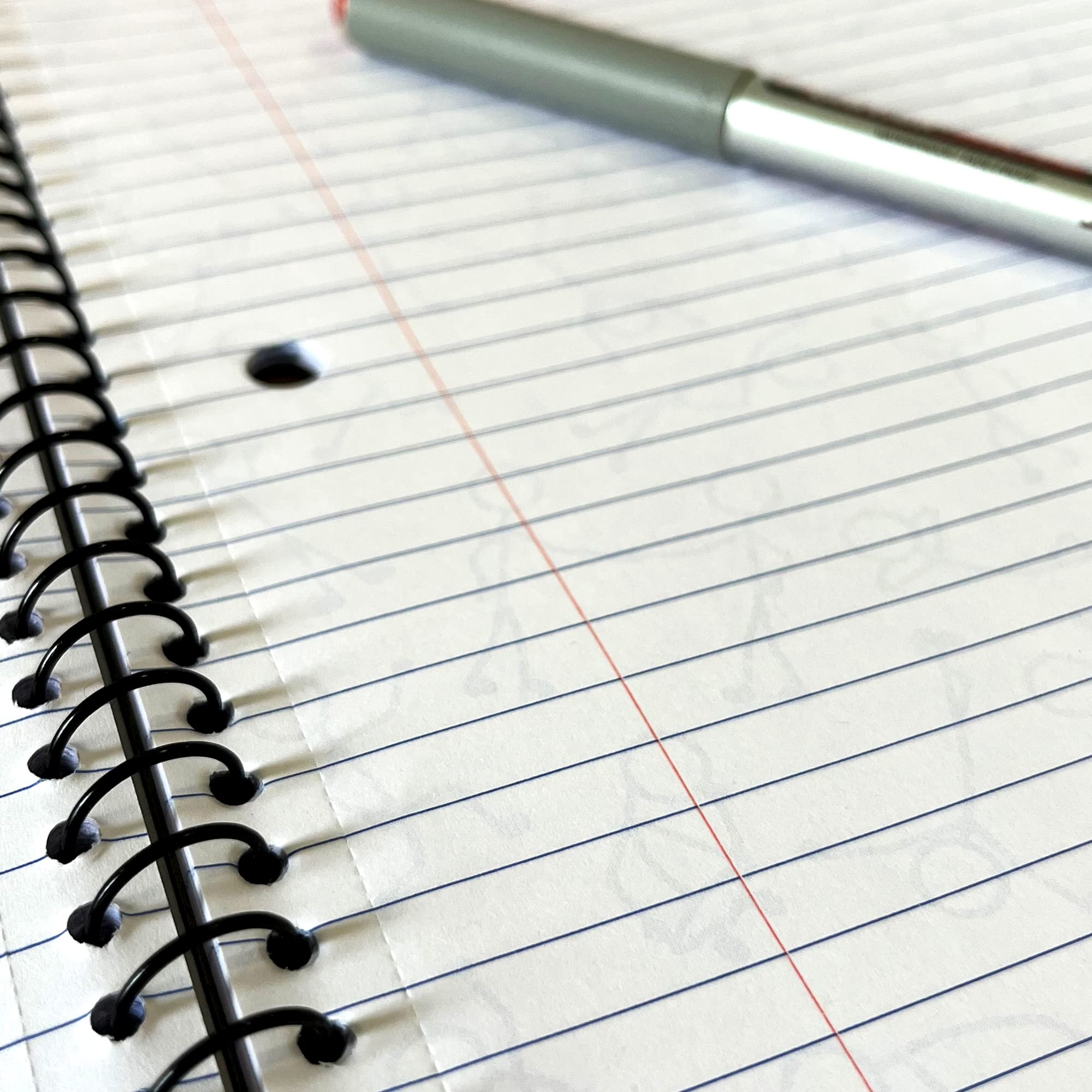 DoodleWrite College Ruled Wirebound Spiral Notebook, Includes Doodle Prompts to Keep Focus, Spark Creativity/Imagination, Relieve Stress, 11