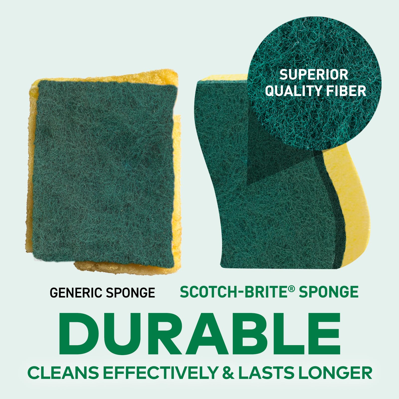 Scotch Brite Scrub Sponge -Pack of 6 for everyday utensil cleaning (Kitchen Scrubber with Sponge) image 5