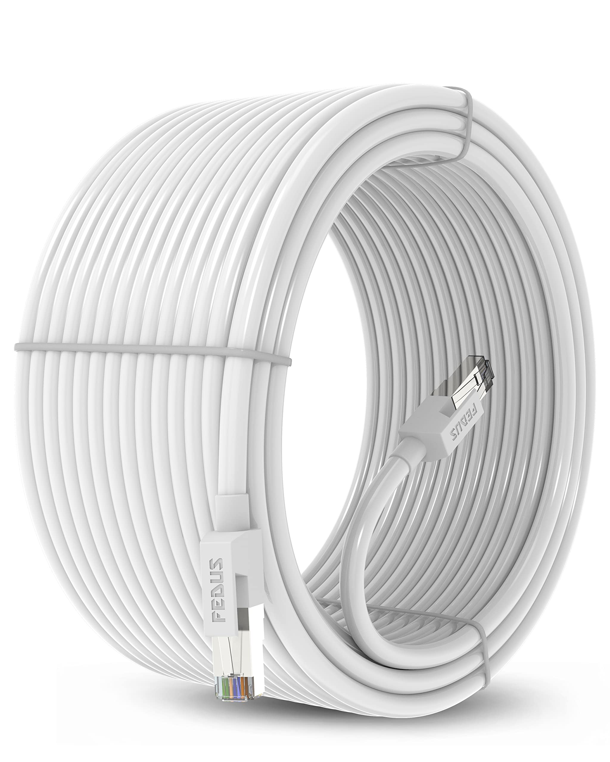 FEDUS Cat6 Ethernet Cable, 10M High Speed 550MHZ / 10 Gigabit Speed UTP LAN Cable, Network Cable Internet Cable RJ45 Cable LAN Wire, Patch Computer Cord Gigabit Category 6 Wires for Modem,WHITE
