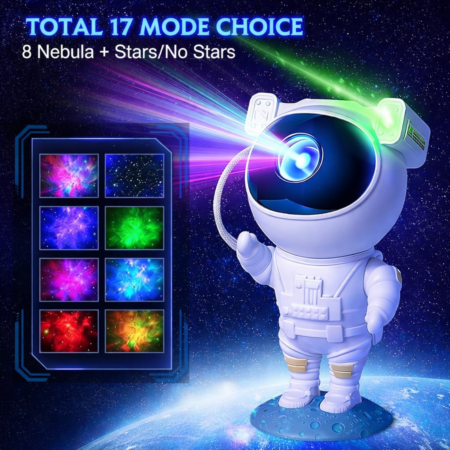 One94Store Astronaut Galaxy Projector Night Light – 360° Rotating Nebula Star Projector with Remote Control, Timer & Adjustable Head – Space Lamp for Kids’ Bedroom, Gifts, Gaming Room, Home & Décor image 2