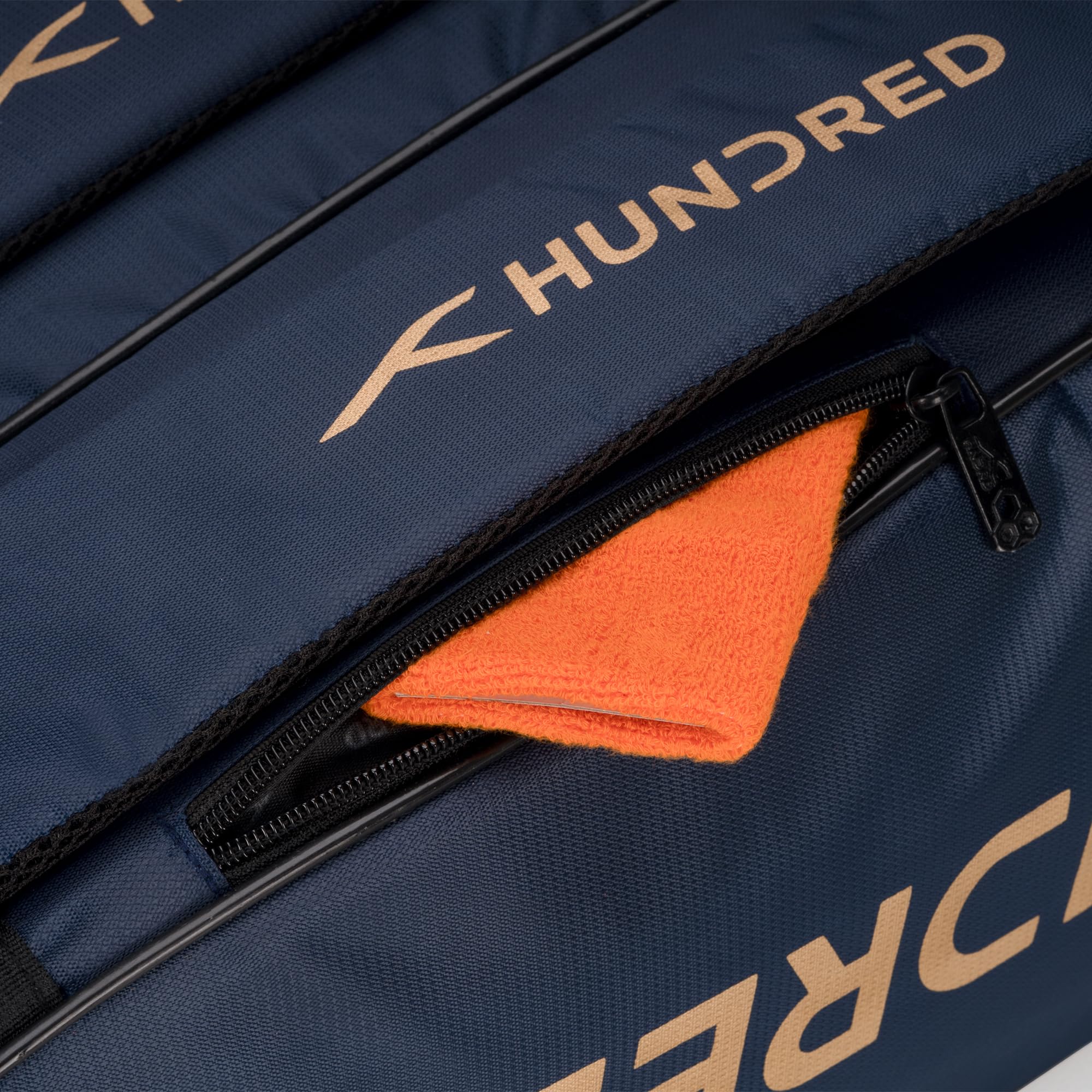 Hundred Cosmogear Badminton Kit-Bag (Navy)|Double Zipper|Bag with Front Zipper Pocket Polyester image 5