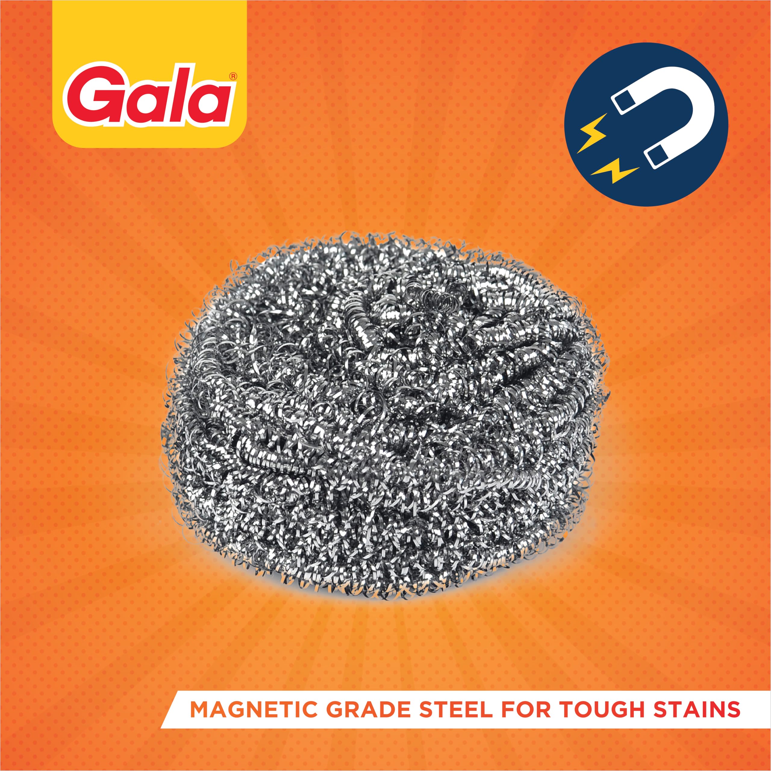 Gala Stainless Steel Scrubber - 1 Piece for Kitchen Utensils Cleaning image 3