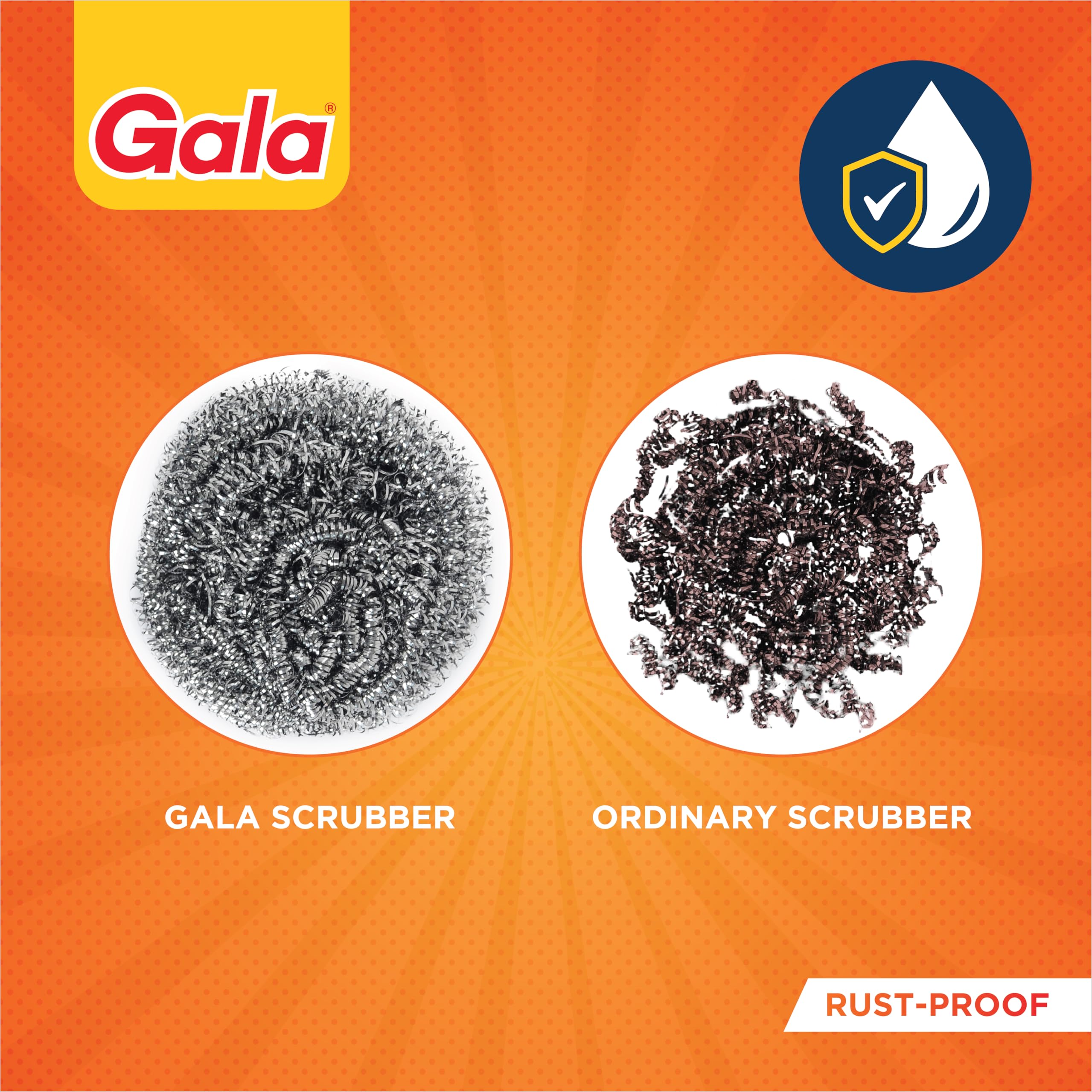 Gala Stainless Steel Scrubber - 1 Piece for Kitchen Utensils Cleaning image 2