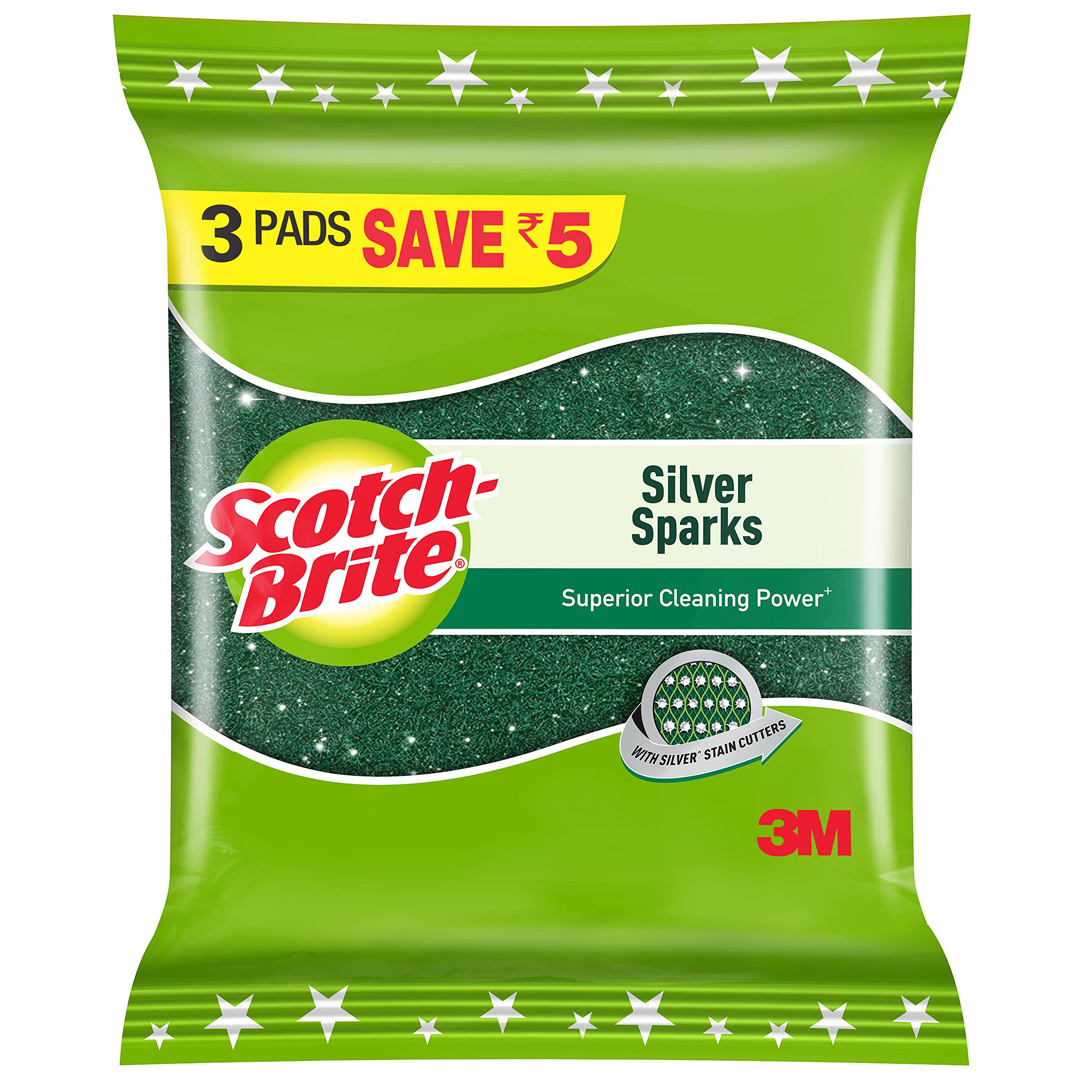 Scotch-Brite Silver Sparks Pad_3s Pack